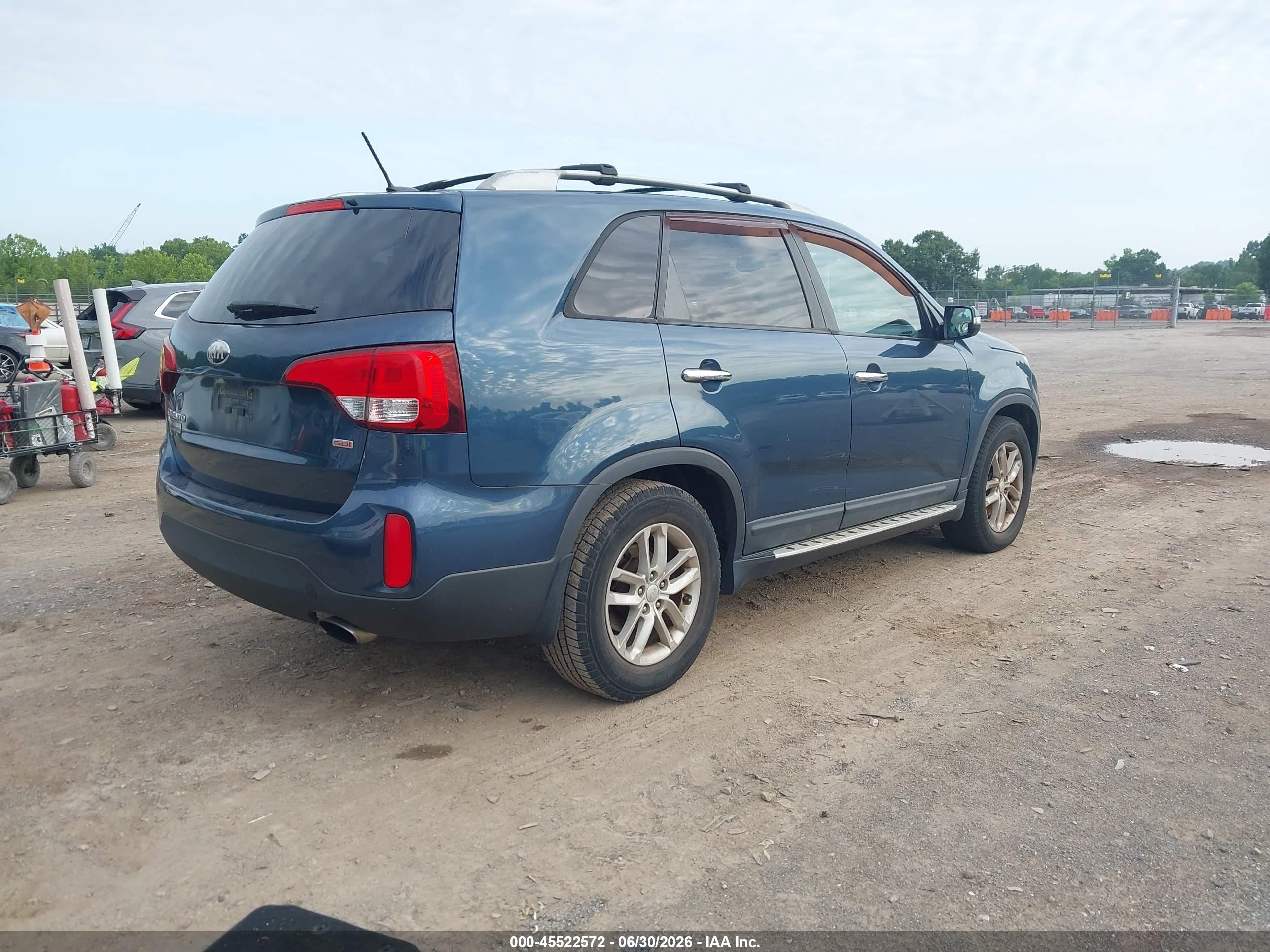 2014 Kia Sorento Lx V6 Blue vin: 5XYKT4A7XEG496493