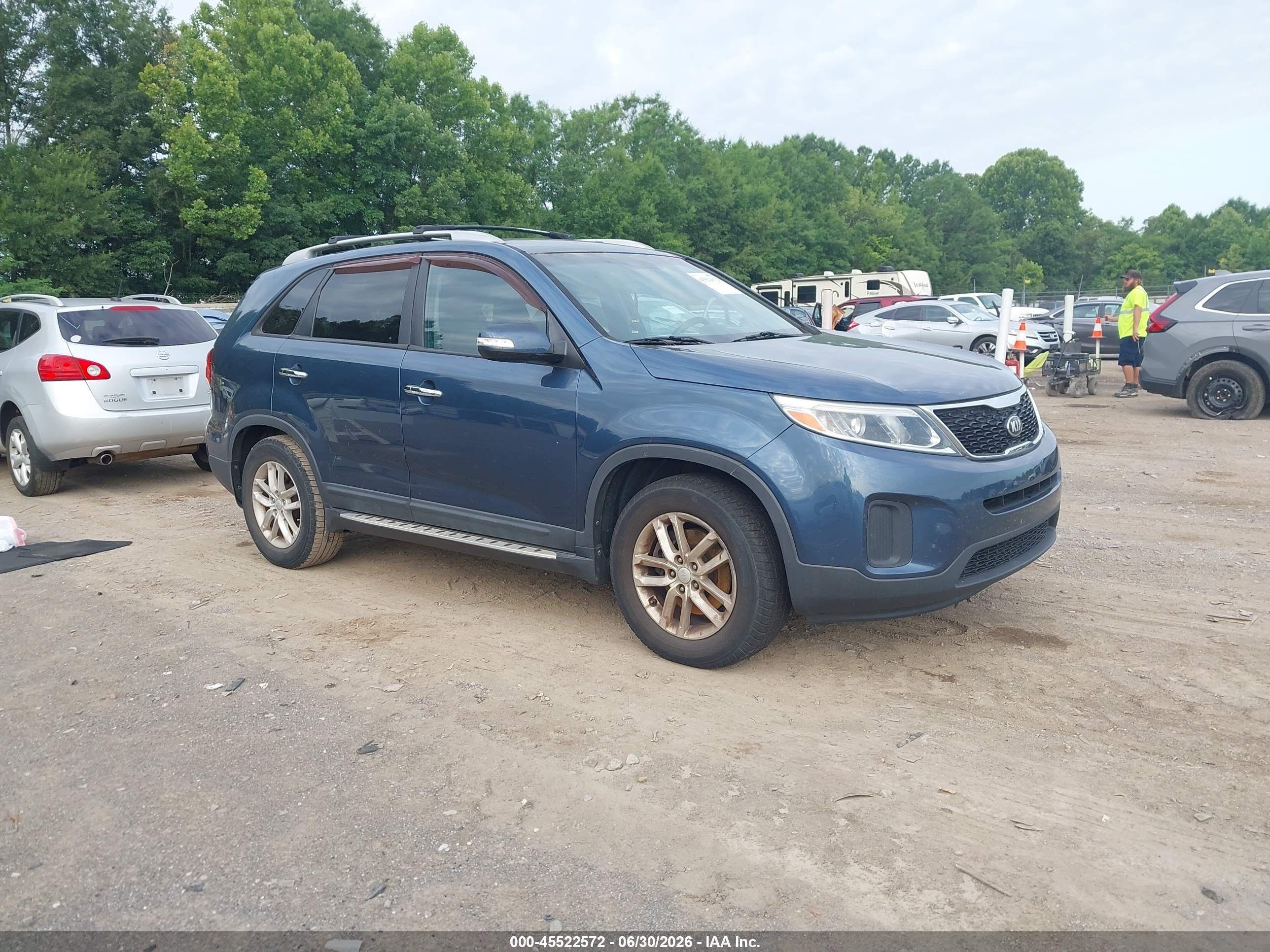 2014 Kia Sorento Lx V6 Blue vin: 5XYKT4A7XEG496493