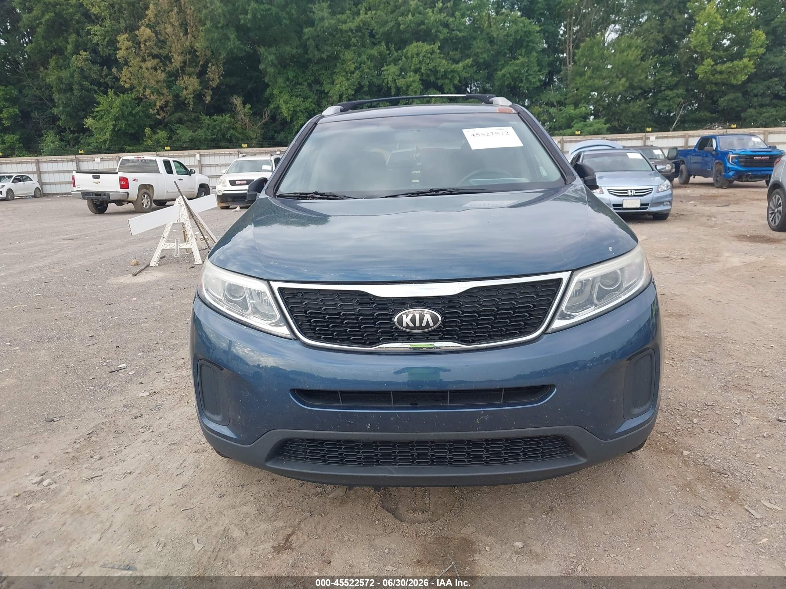2014 Kia Sorento Lx V6 Blue vin: 5XYKT4A7XEG496493