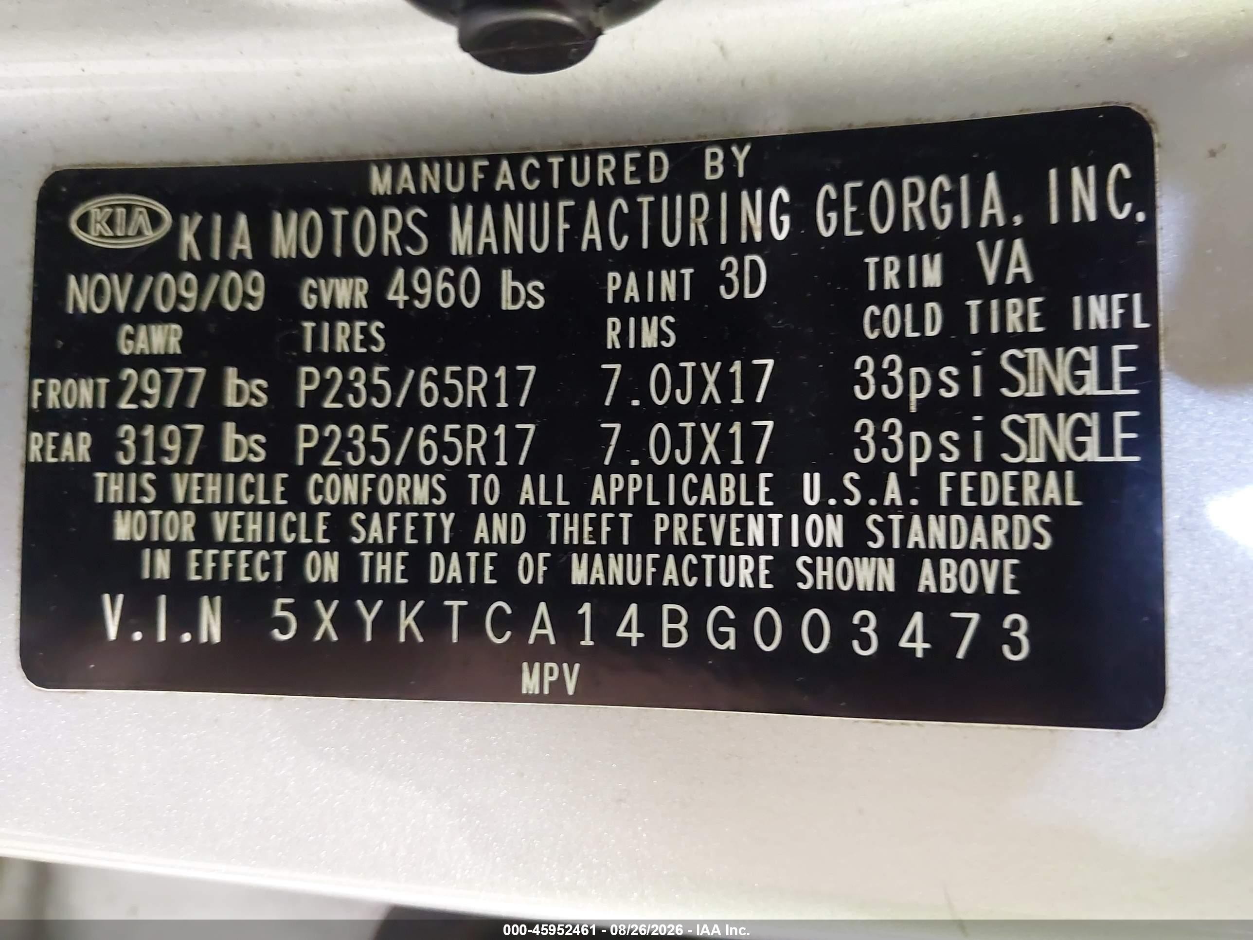 2011 Kia Sorento Lx Silver vin: 5XYKTCA14BG003473