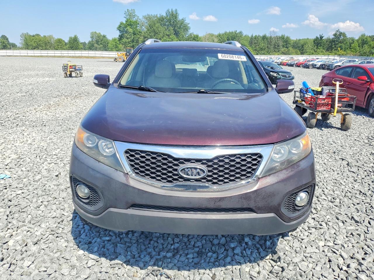 2011 Kia Sorento Lx Burgundy vin: 5XYKTCA17BG132825