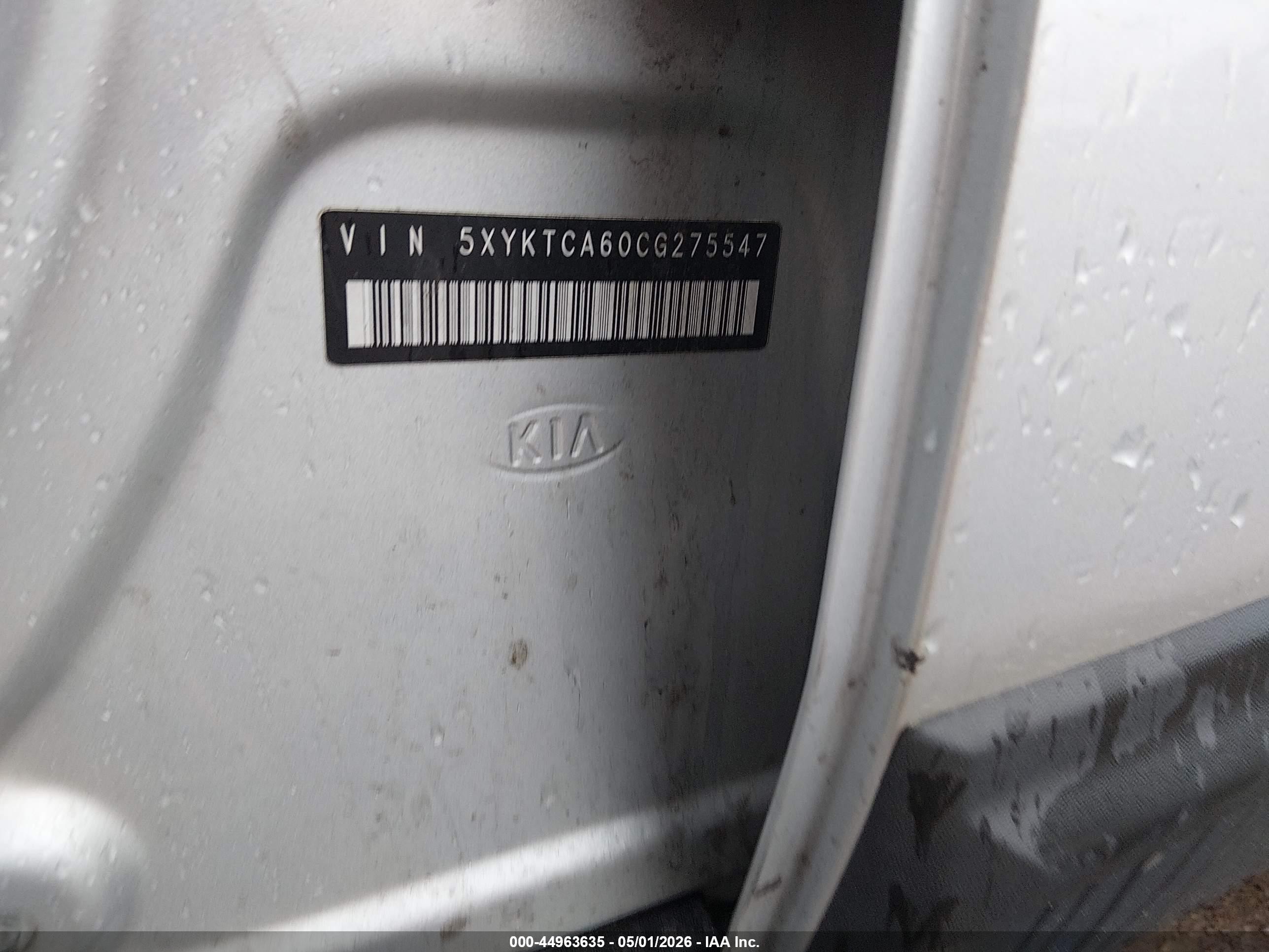 2012 Kia Sorento Lx Silver vin: 5XYKTCA60CG275547