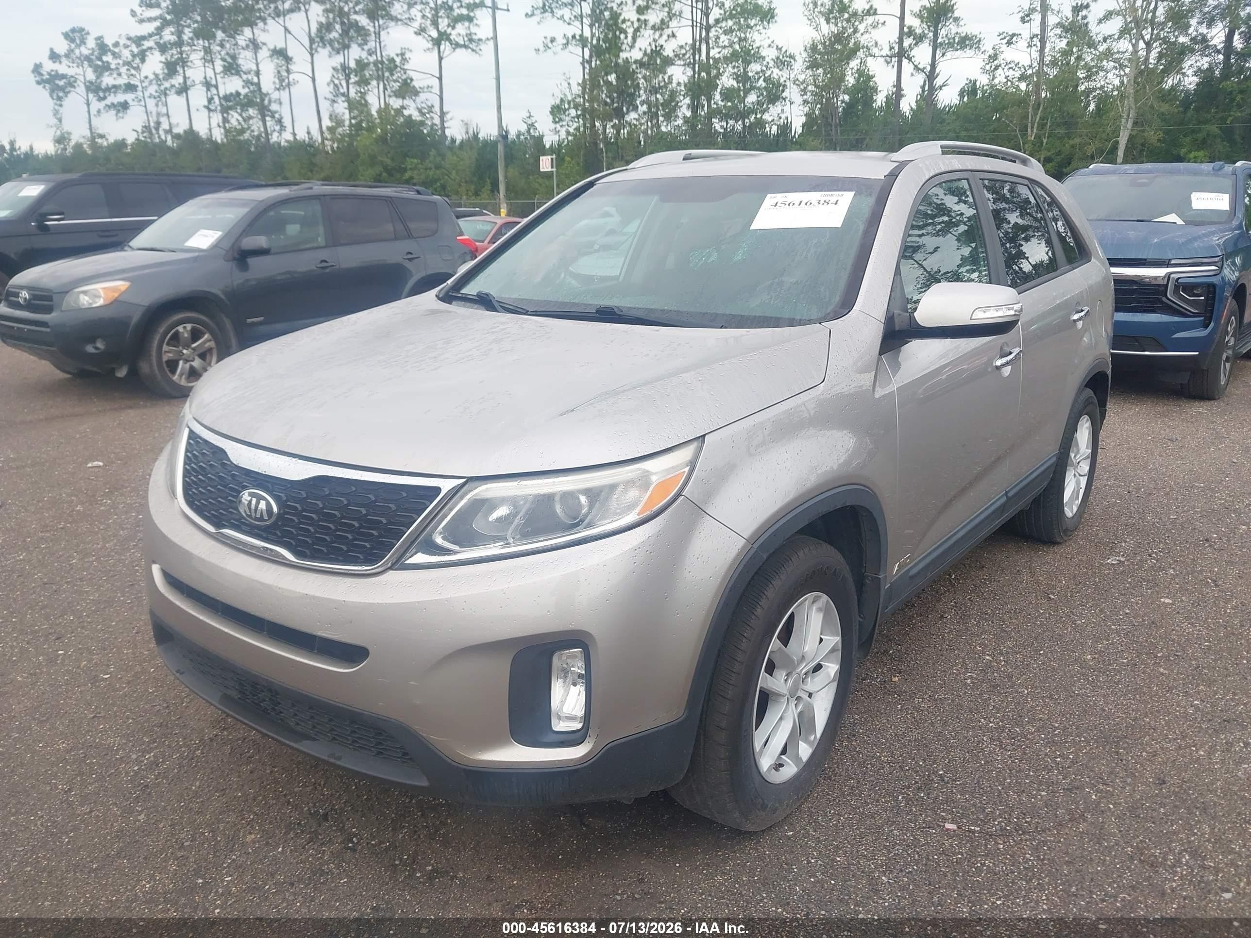 2014 Kia Sorento Lx Gray vin: 5XYKTCA60EG509043