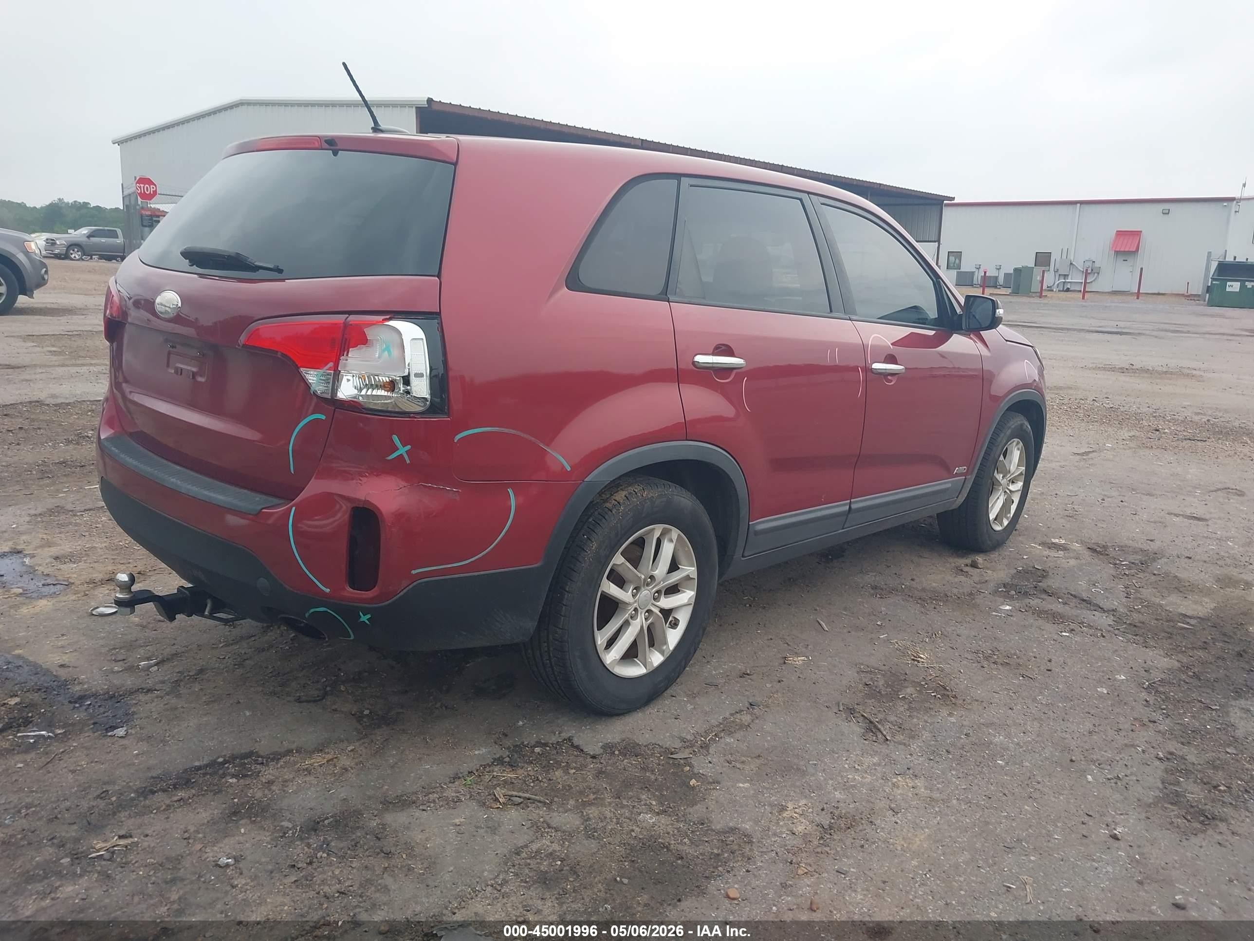 2014 Kia Sorento Lx Red vin: 5XYKTCA60EG545217