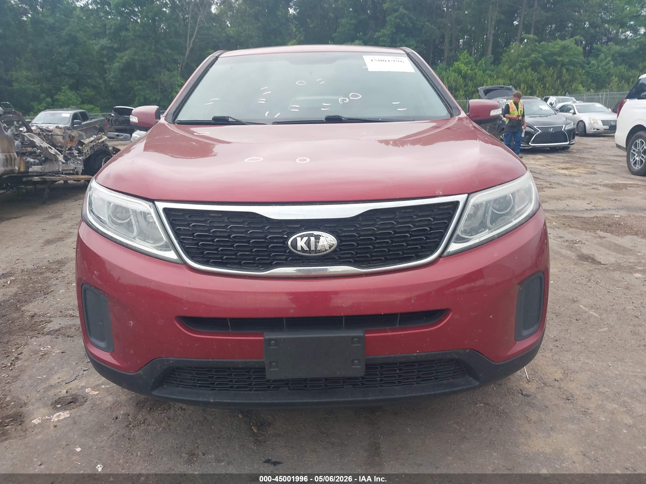 2014 Kia Sorento Lx Red vin: 5XYKTCA60EG545217