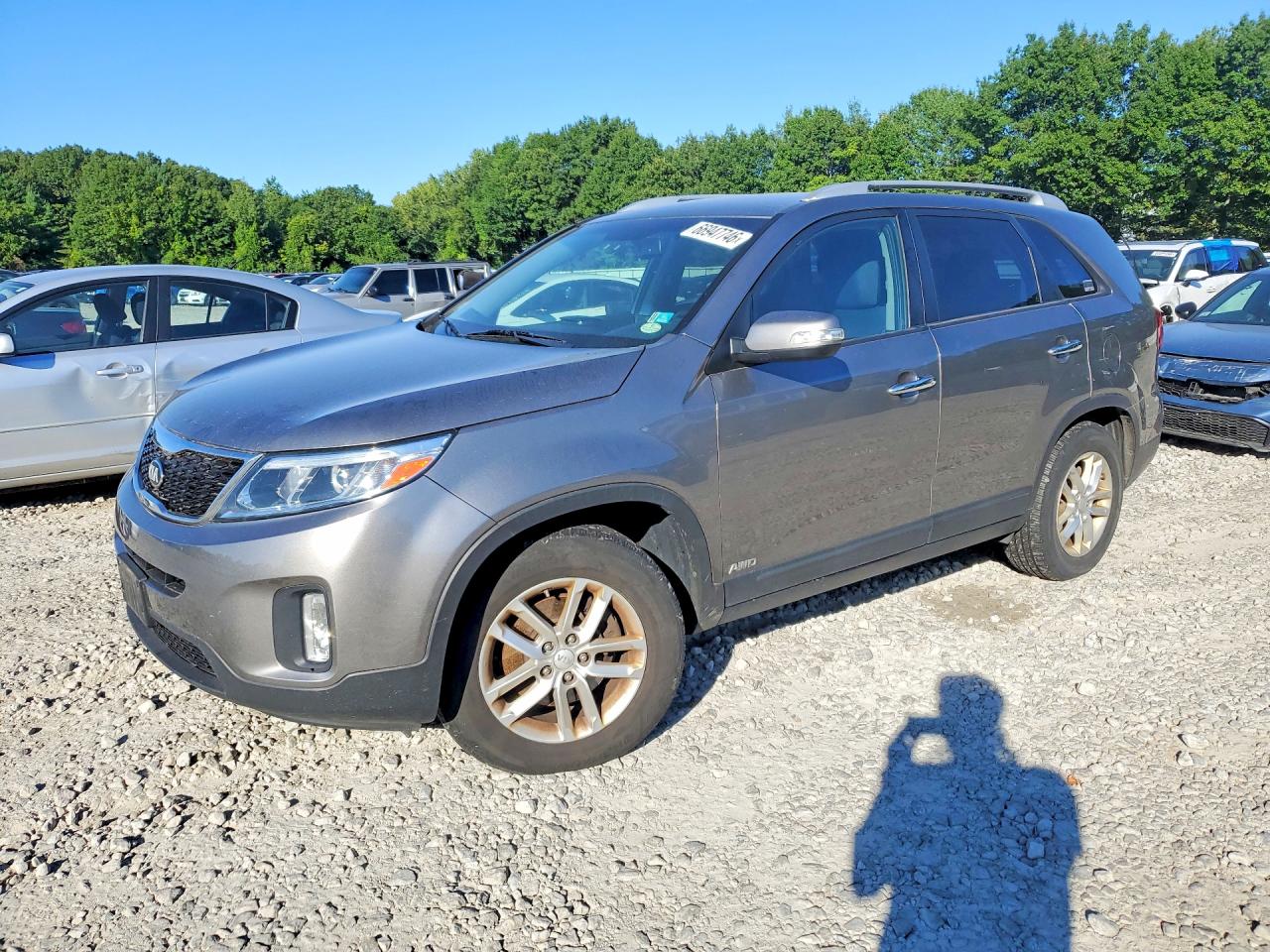 2014 Kia Sorento Lx Gray vin: 5XYKTCA61EG479339