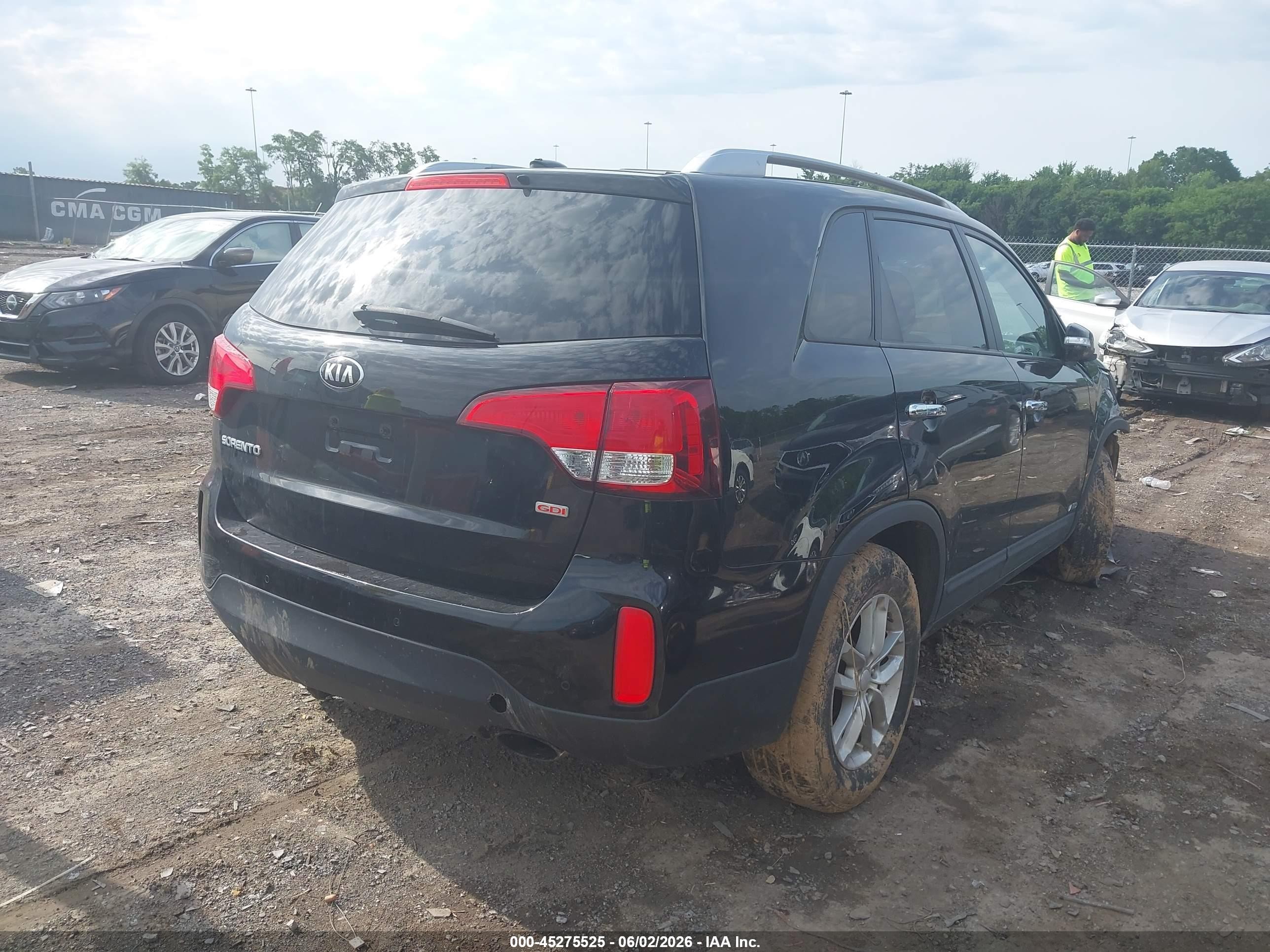 2014 Kia Sorento Lx Черный vin: 5XYKTCA61EG539670