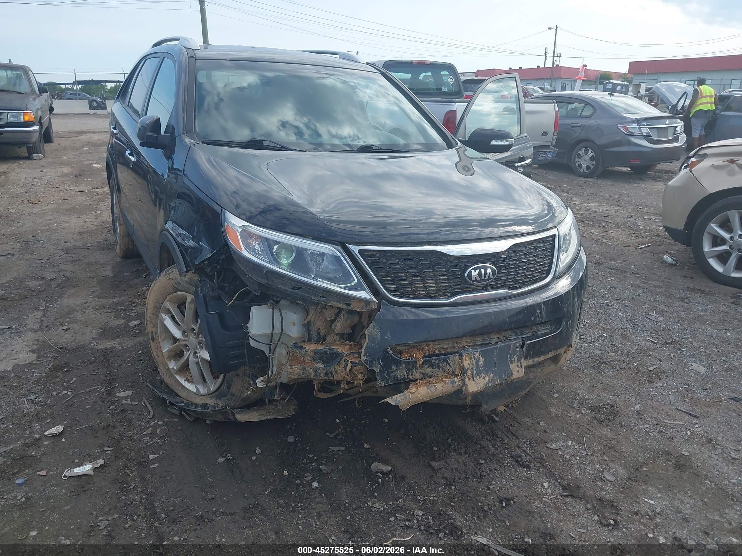 2014 Kia Sorento Lx Черный vin: 5XYKTCA61EG539670