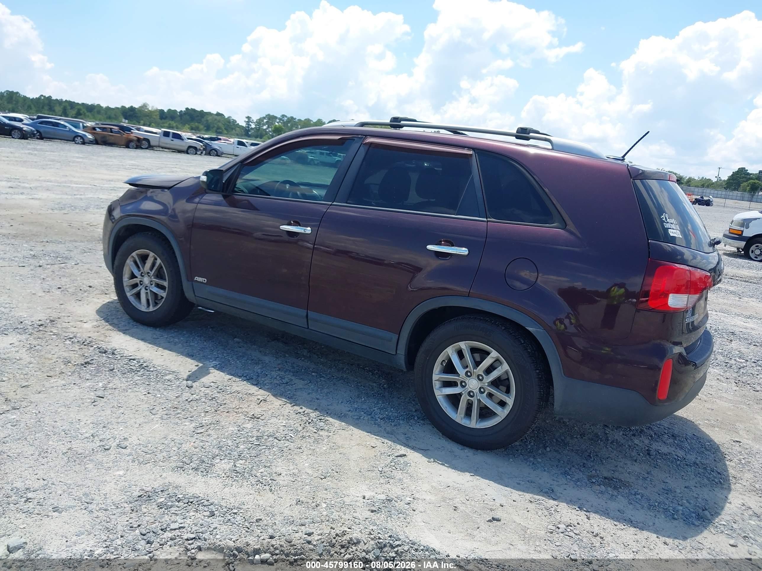2014 Kia Sorento Lx Maroon vin: 5XYKTCA61EG549471