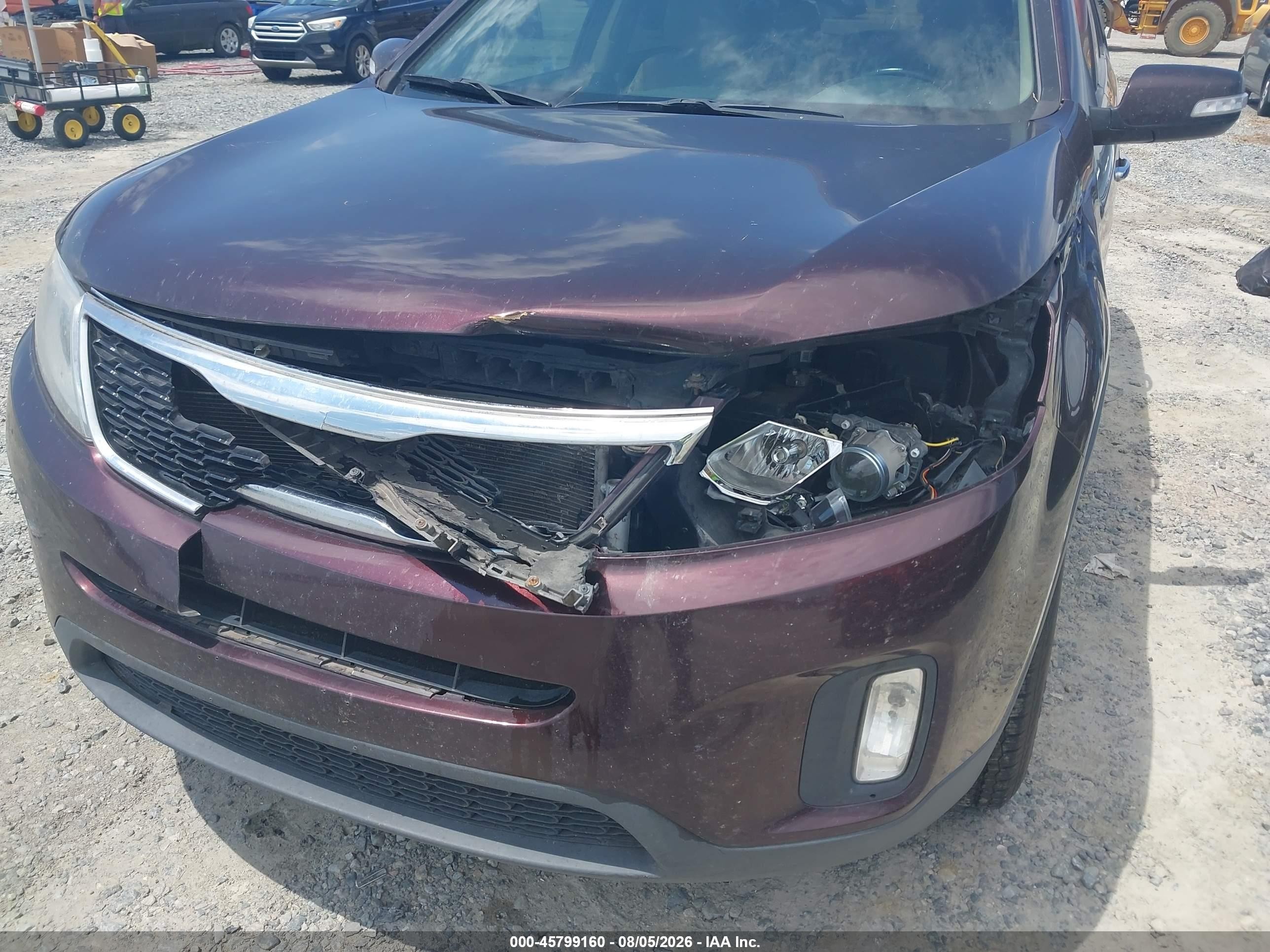 2014 Kia Sorento Lx Maroon vin: 5XYKTCA61EG549471