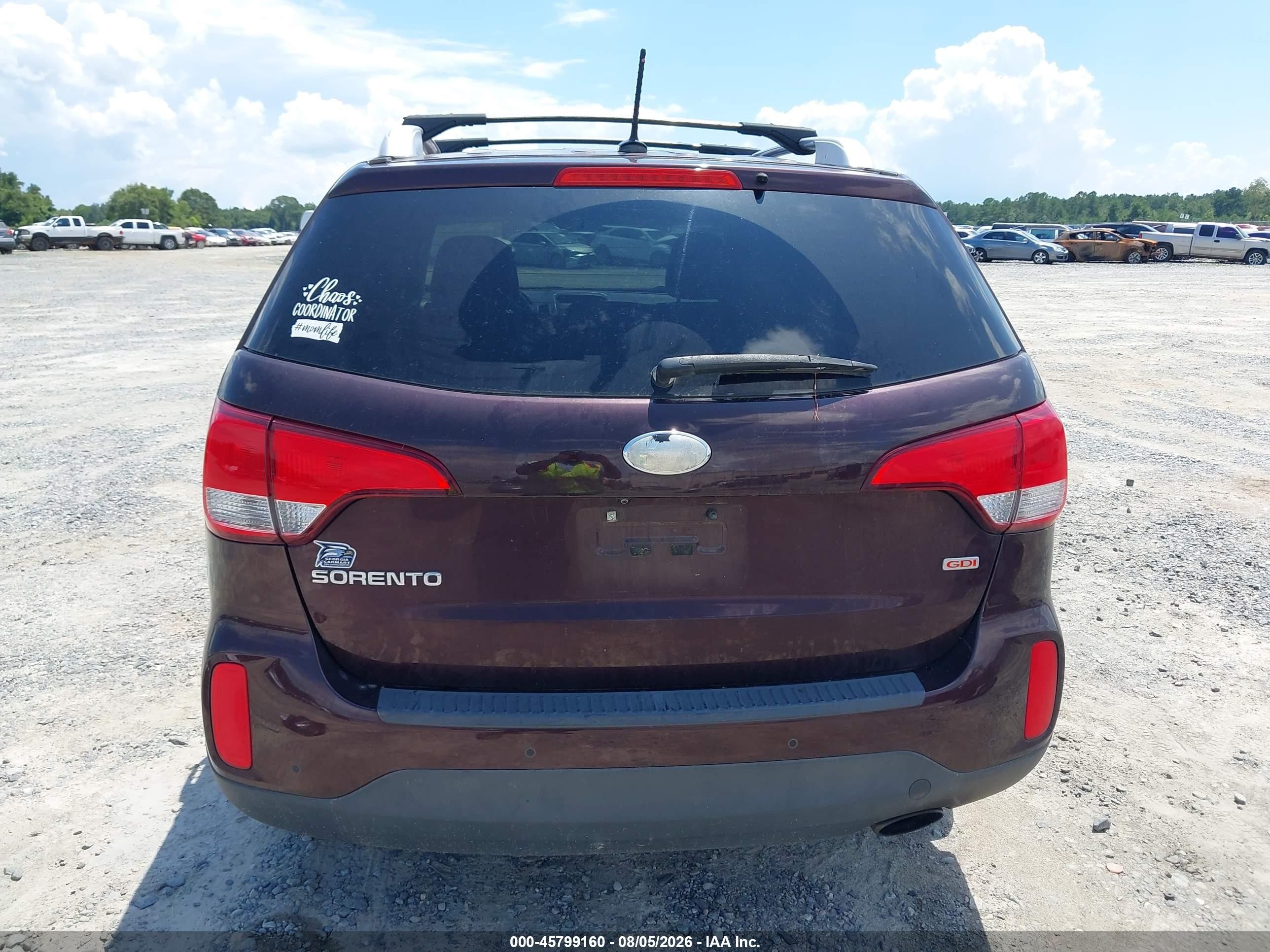 2014 Kia Sorento Lx Maroon vin: 5XYKTCA61EG549471