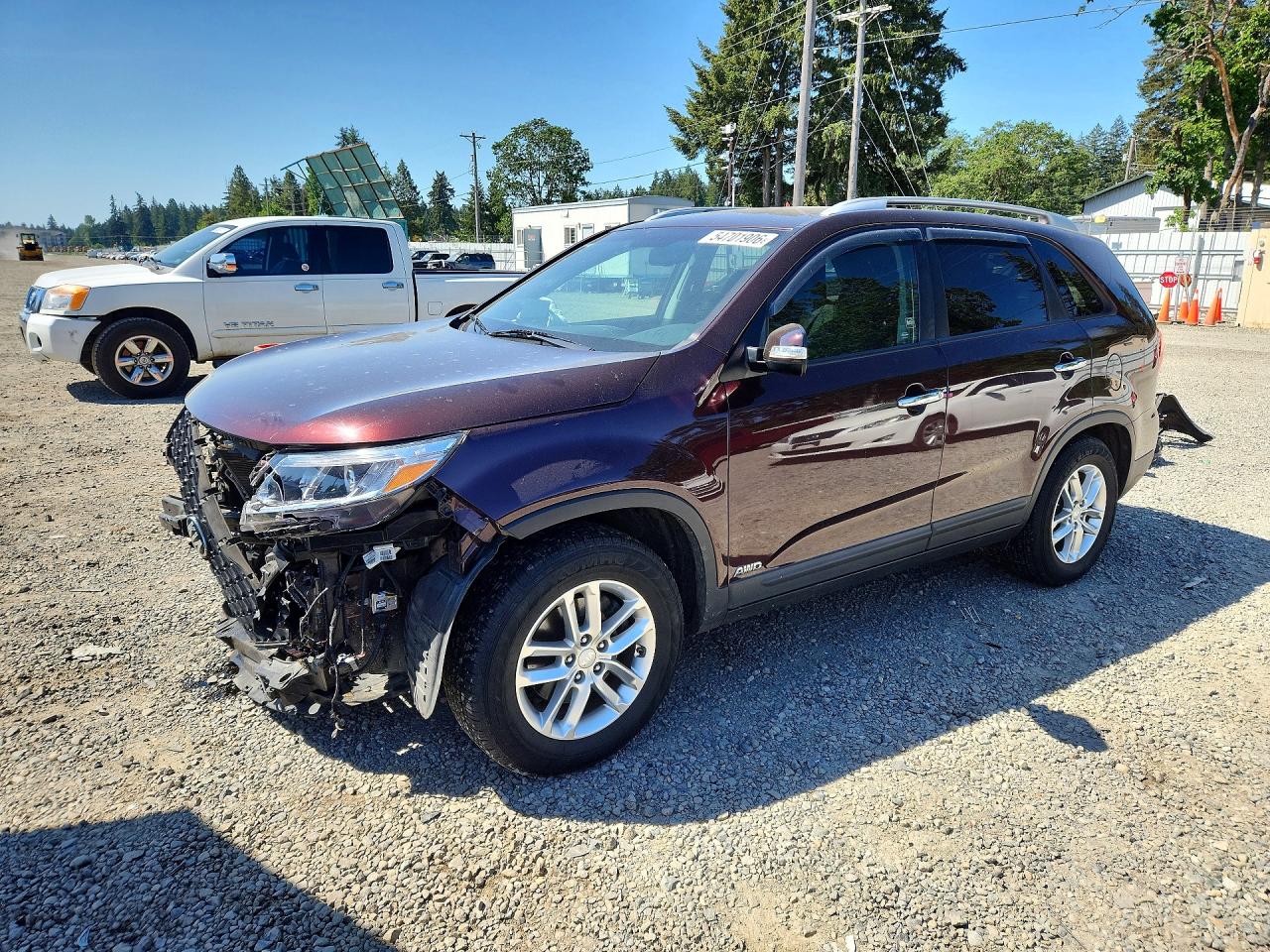 2015 Kia Sorento Lx Burgundy vin: 5XYKTCA61FG561010