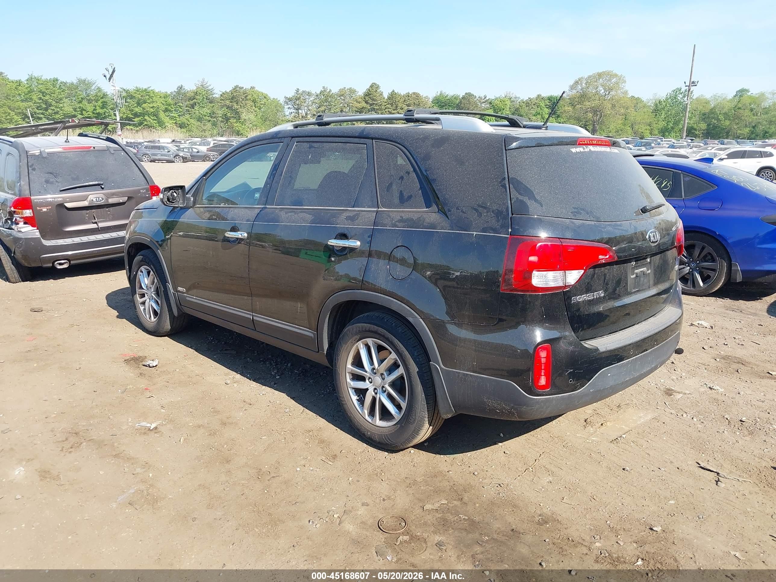 2015 Kia Sorento Lx Black vin: 5XYKTCA61FG608049