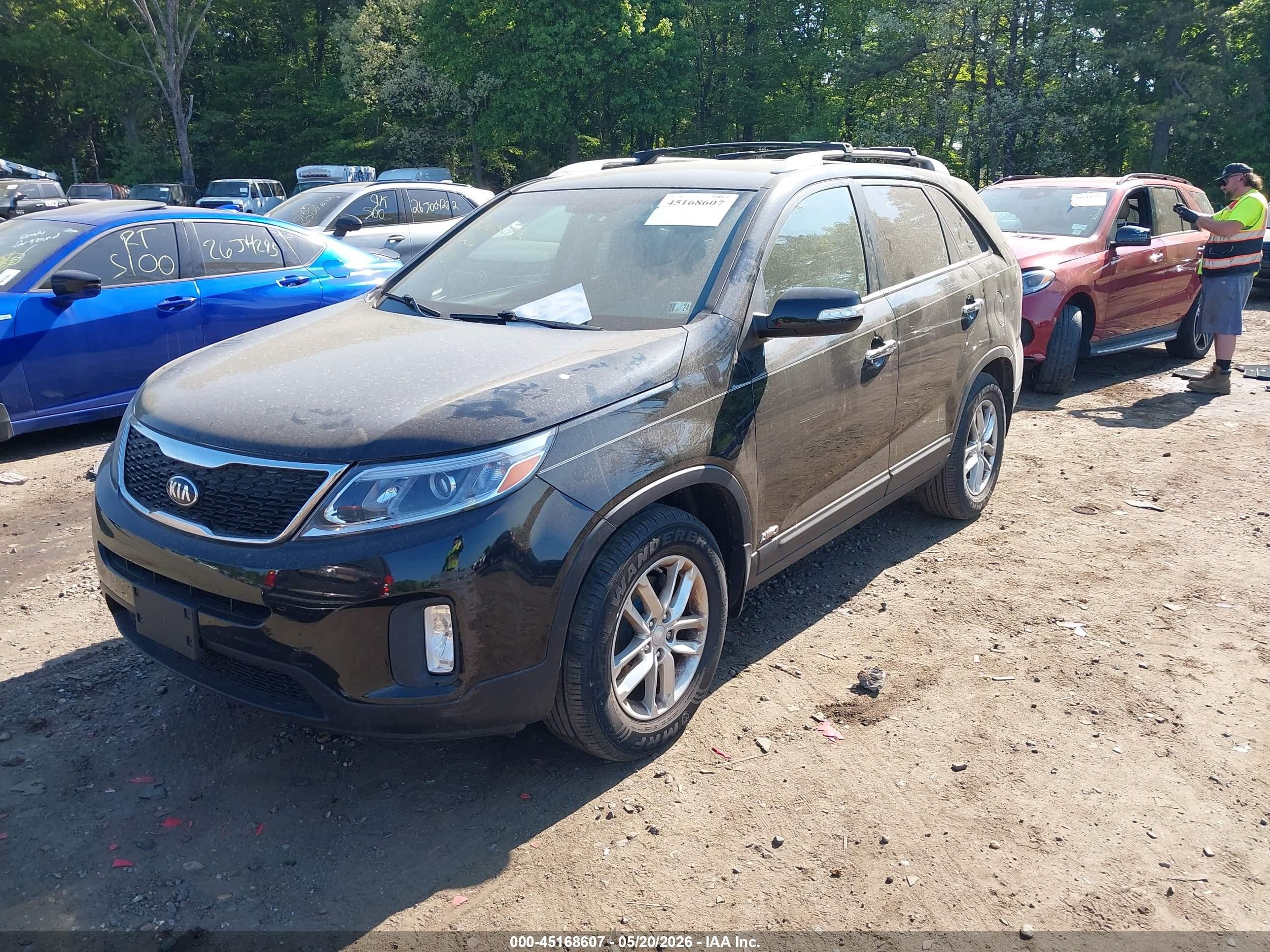 2015 Kia Sorento Lx Black vin: 5XYKTCA61FG608049