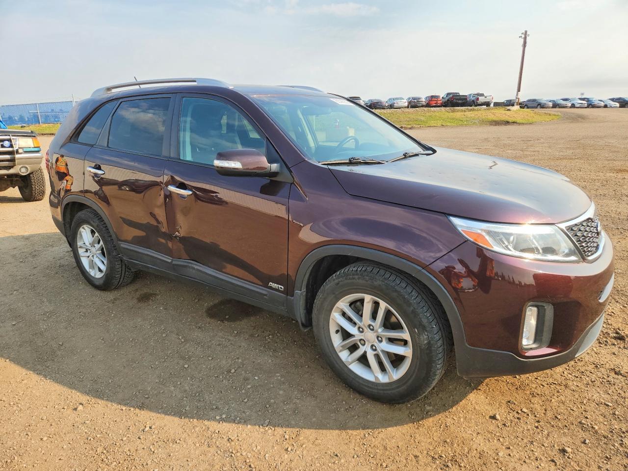 2015 Kia Sorento Lx Burgundy vin: 5XYKTCA61FG645621