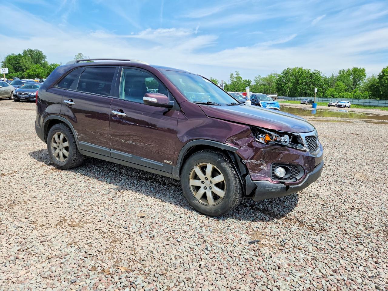 2013 Kia Sorento Lx Maroon vin: 5XYKTCA62DG322465