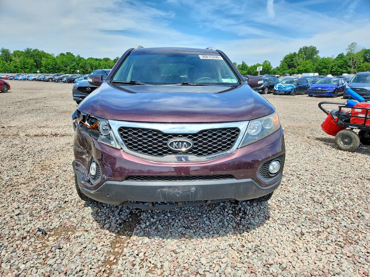 2013 Kia Sorento Lx Maroon vin: 5XYKTCA62DG322465