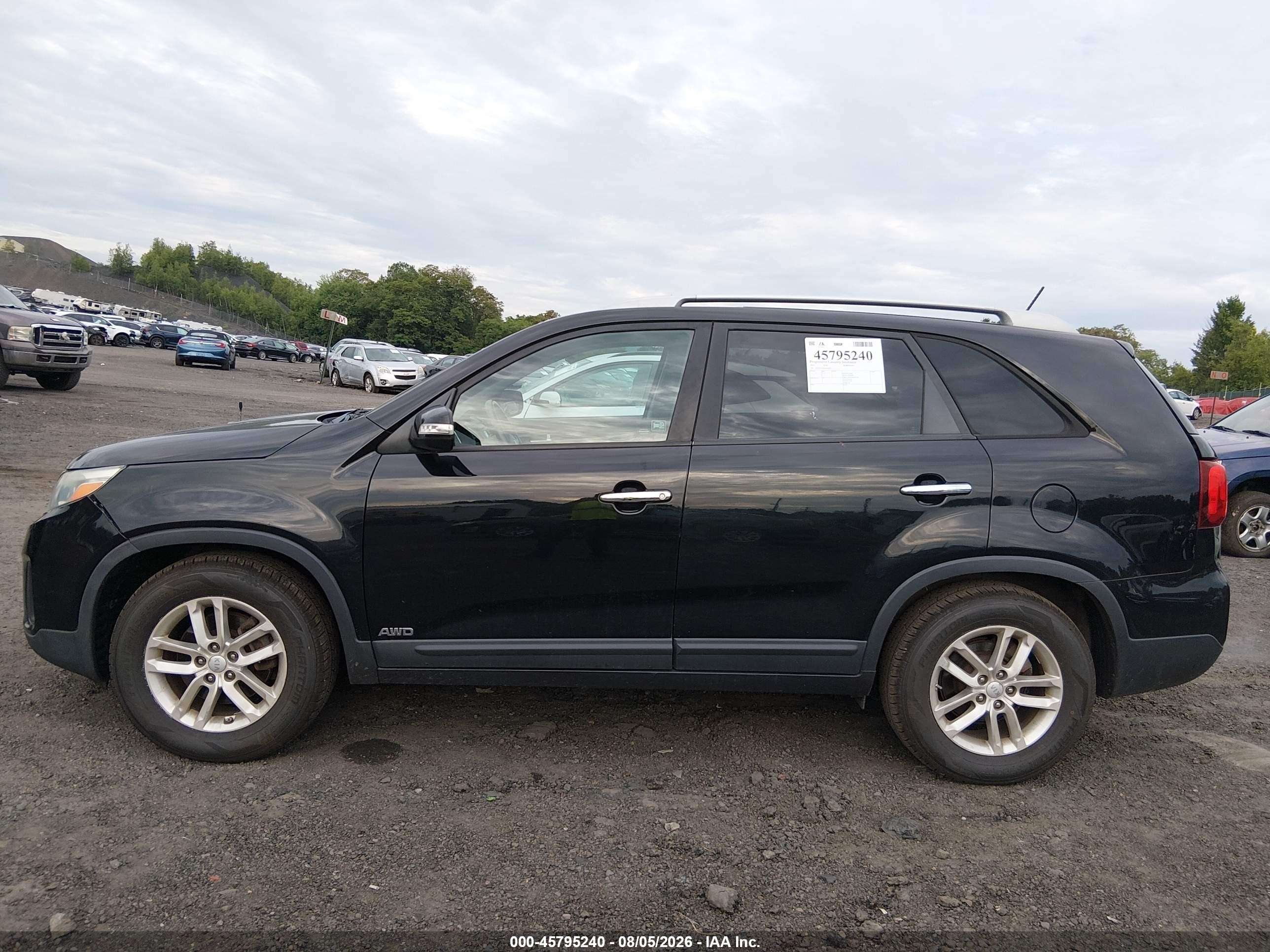 2014 Kia Sorento Lx Black vin: 5XYKTCA62EG450271