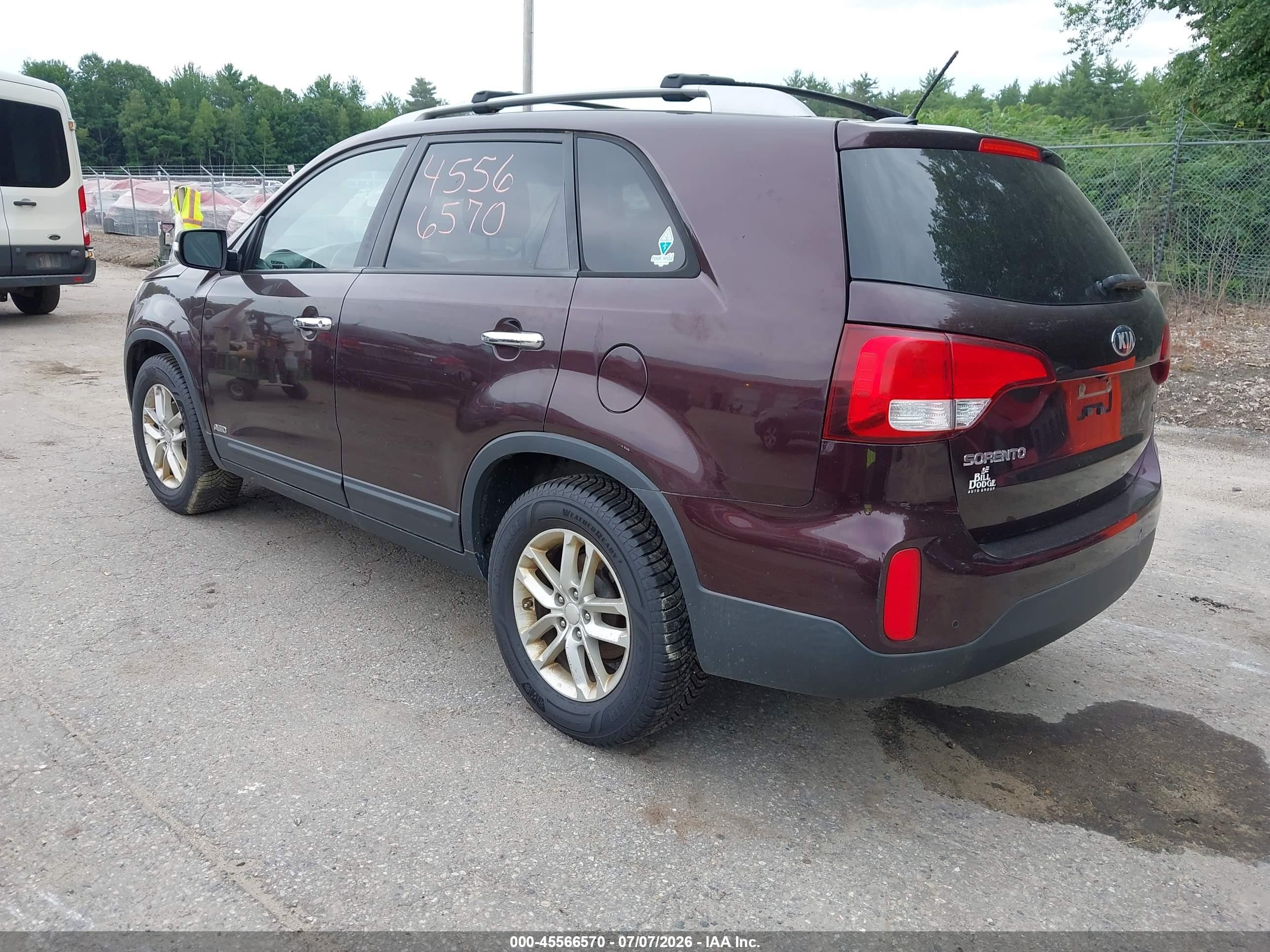 2014 Kia Sorento Lx Бордовый vin: 5XYKTCA62EG506578