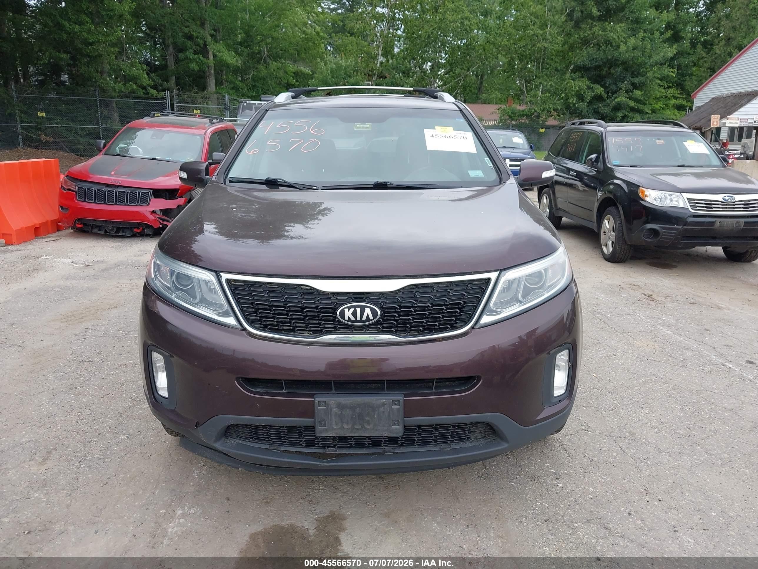 2014 Kia Sorento Lx Бордовый vin: 5XYKTCA62EG506578