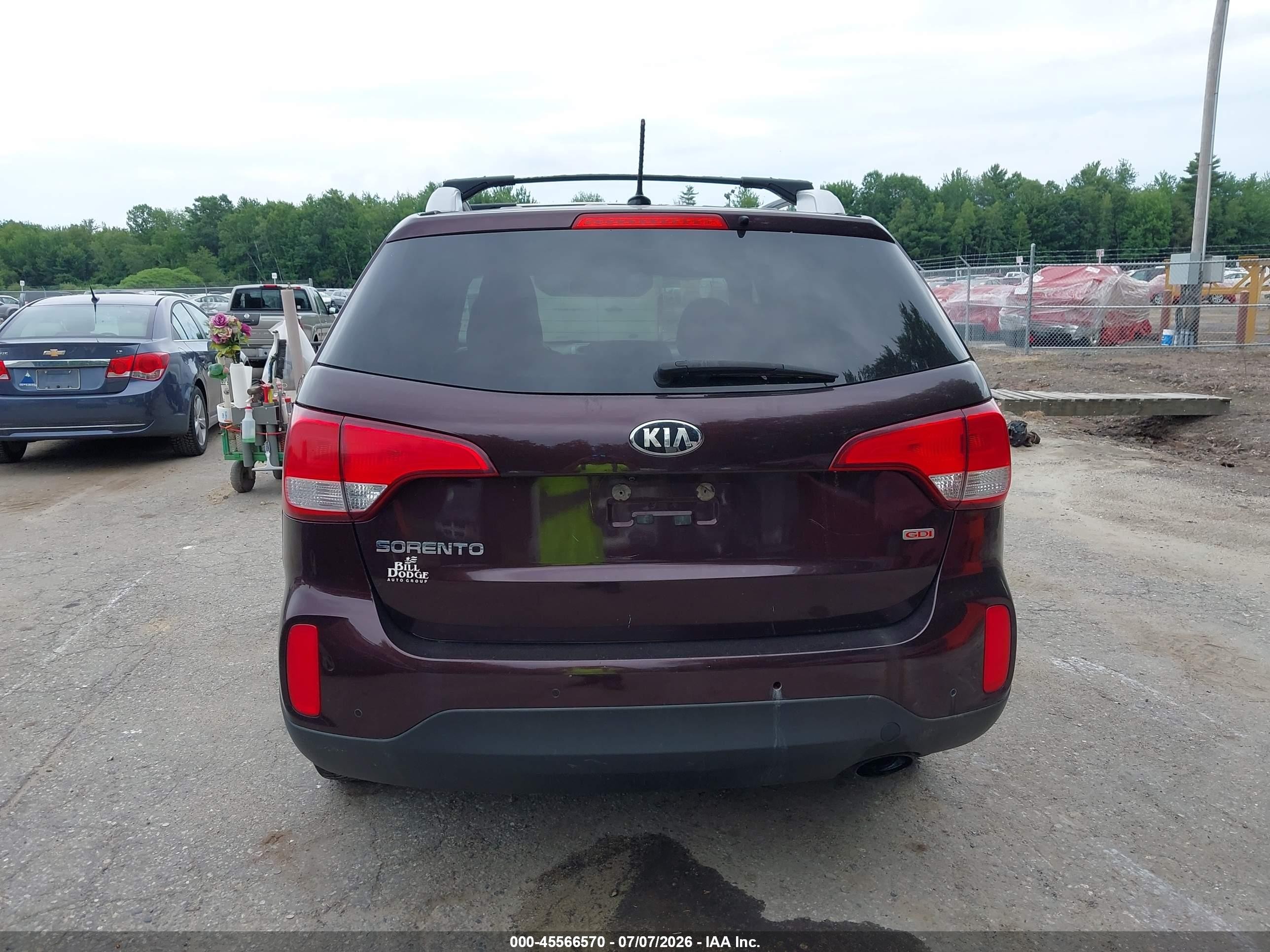 2014 Kia Sorento Lx Бордовый vin: 5XYKTCA62EG506578