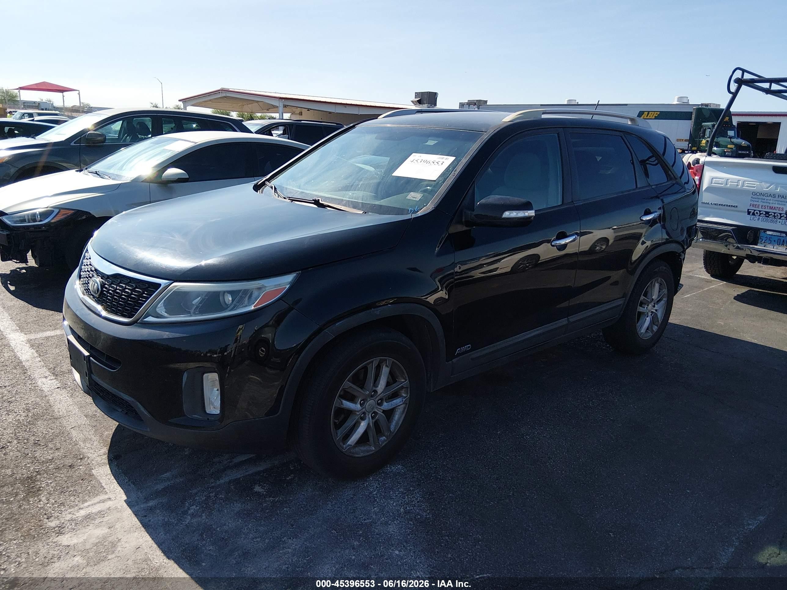 2015 Kia Sorento Lx Black vin: 5XYKTCA62FG594369