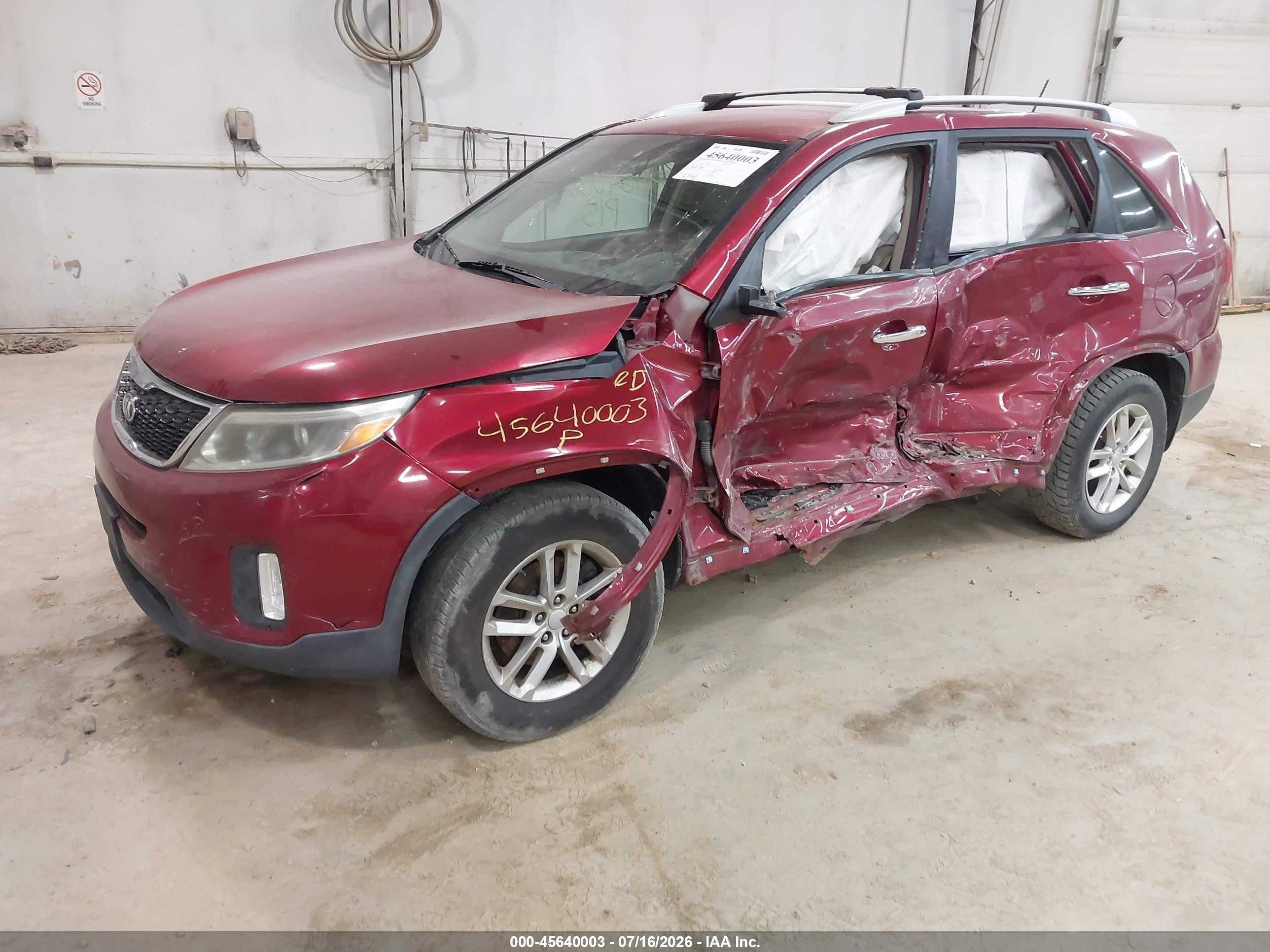 2015 Kia Sorento Lx Red vin: 5XYKTCA62FG631646