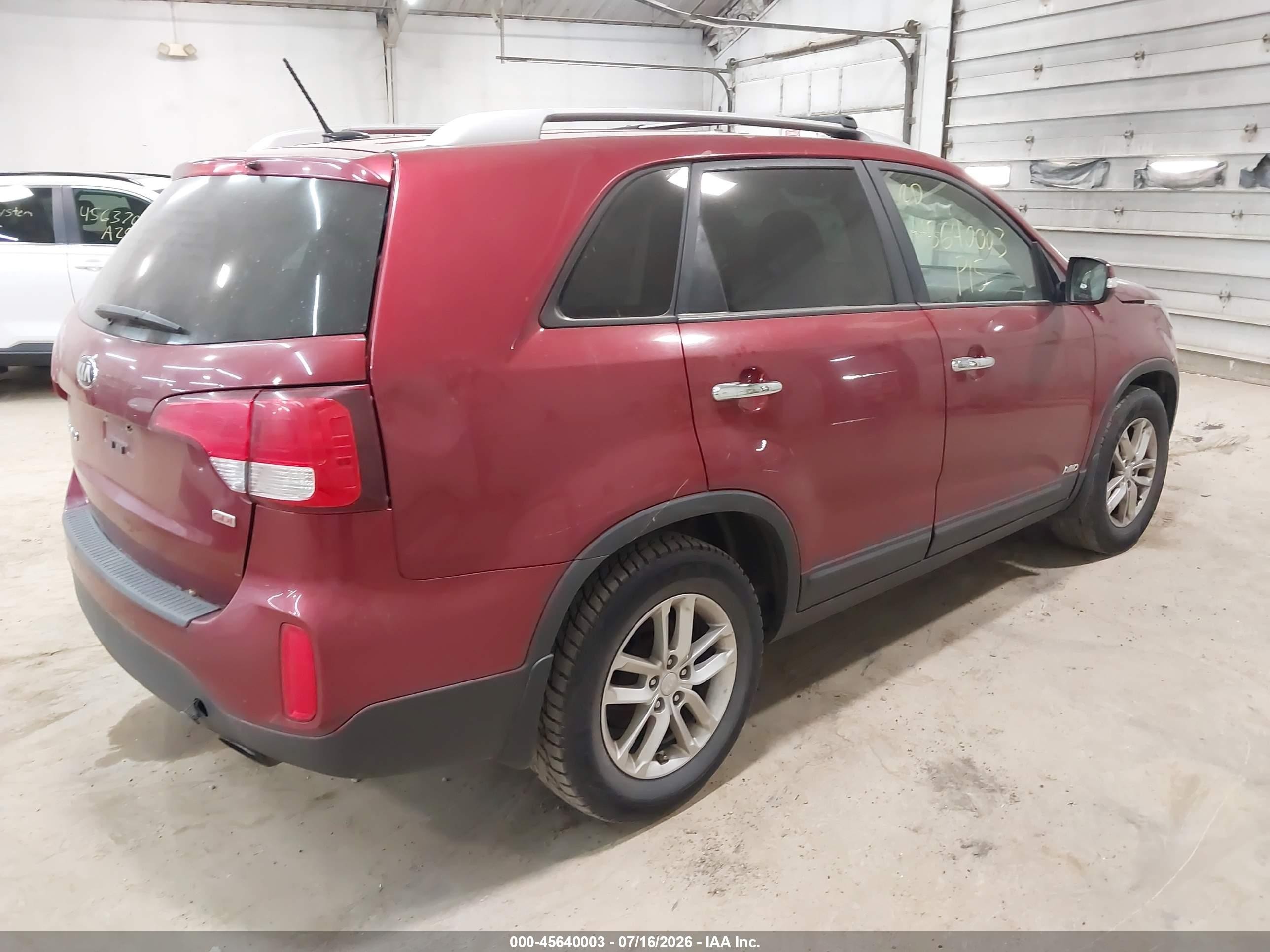 2015 Kia Sorento Lx Red vin: 5XYKTCA62FG631646