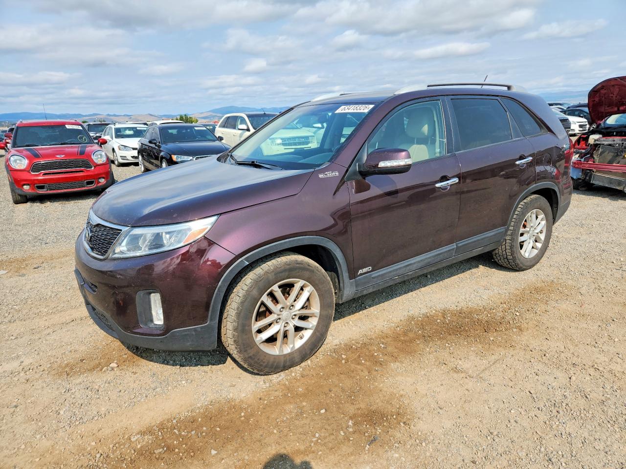 2015 Kia Sorento Lx Maroon vin: 5XYKTCA62FG638810