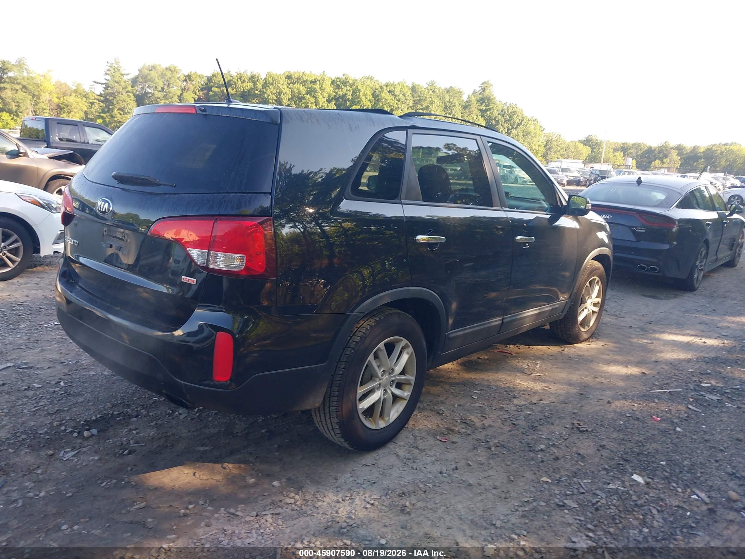 2015 Kia Sorento Lx Black vin: 5XYKTCA62FG650228