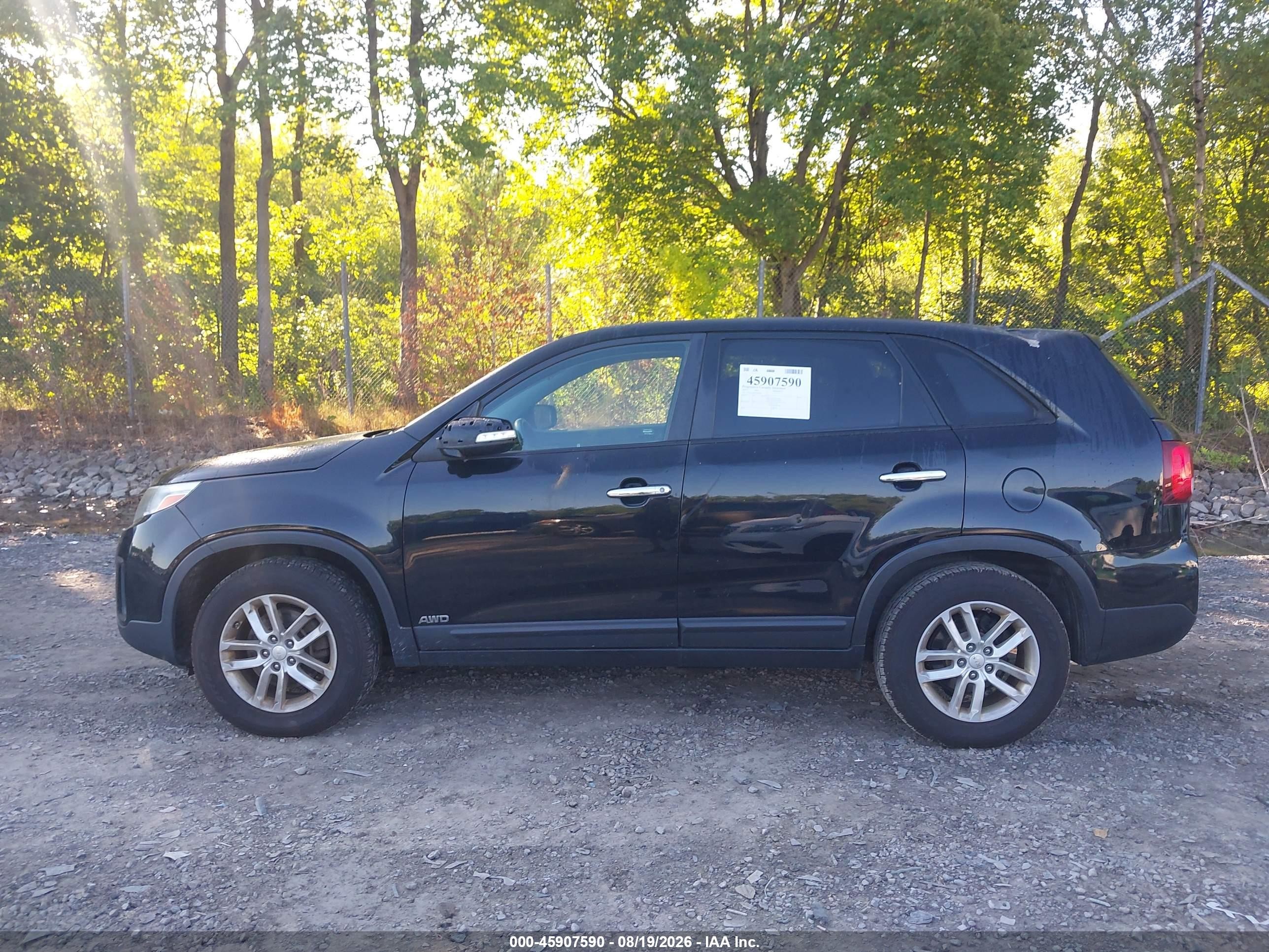 2015 Kia Sorento Lx Black vin: 5XYKTCA62FG650228