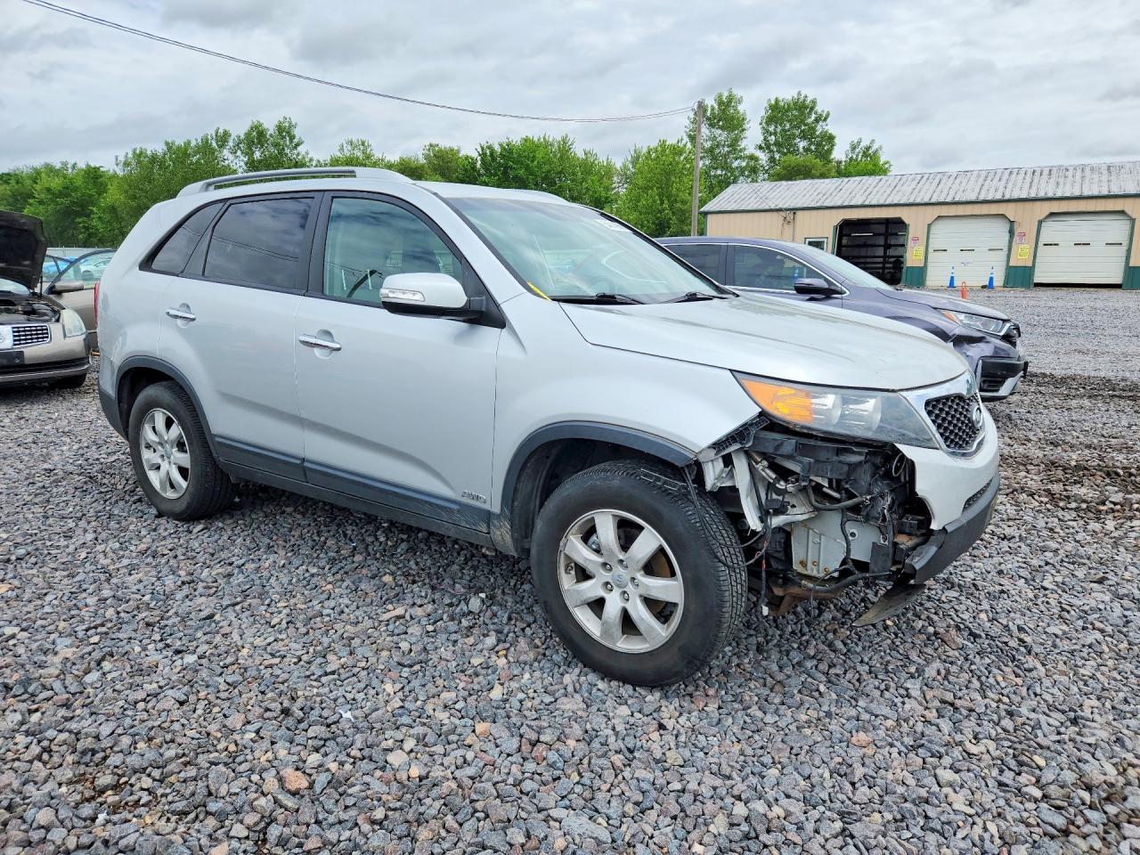 2013 Kia Sorento Lx Silver vin: 5XYKTCA63DG400607