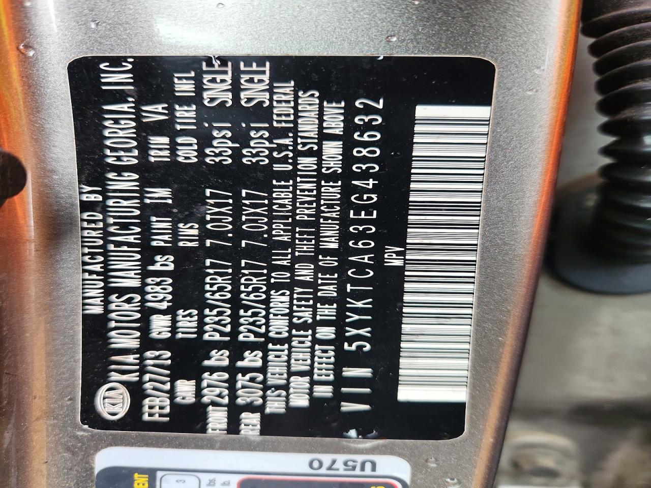 2014 Kia Sorento Lx Gray vin: 5XYKTCA63EG438632