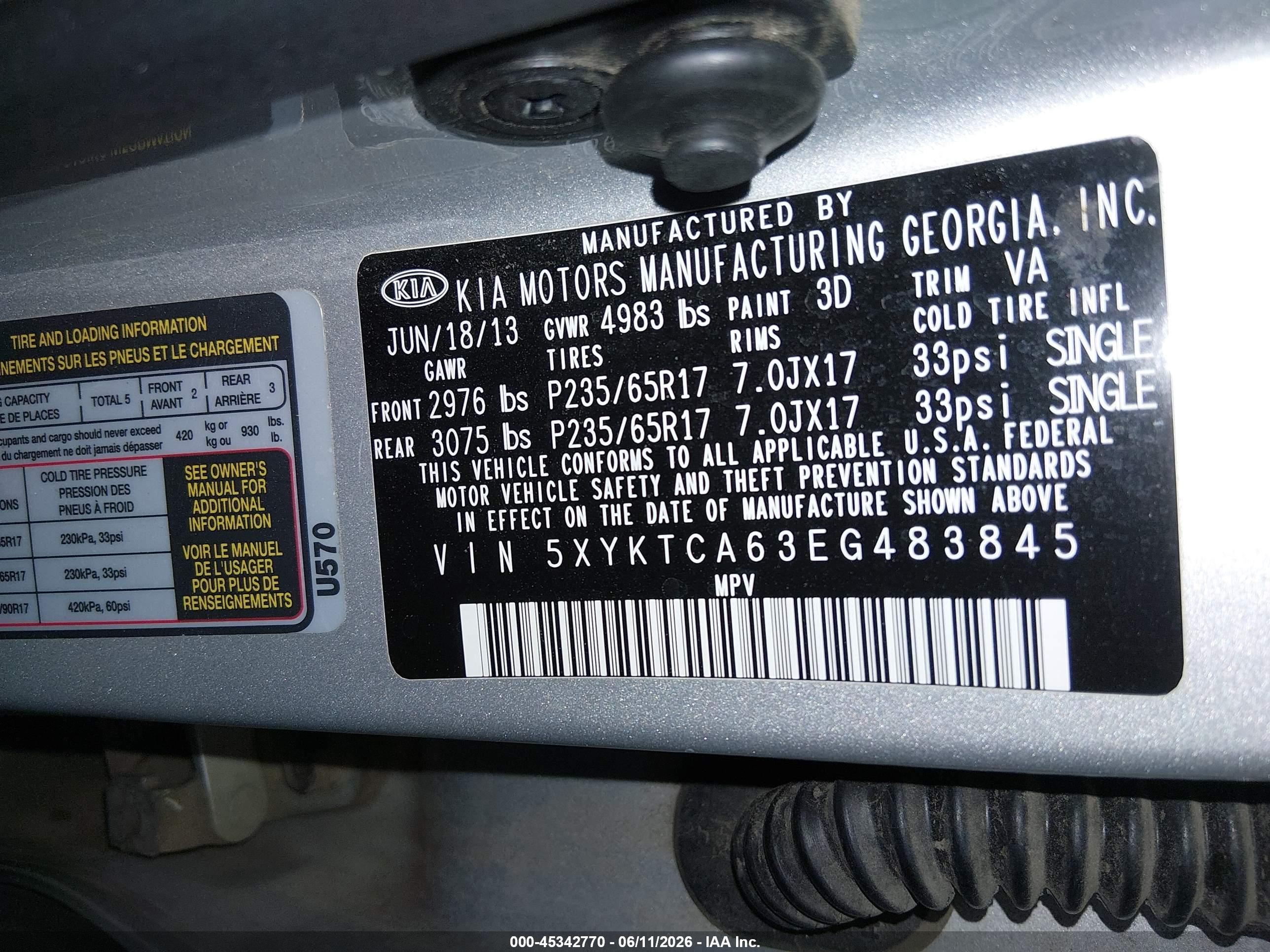 2014 Kia Sorento Lx Silver vin: 5XYKTCA63EG483845