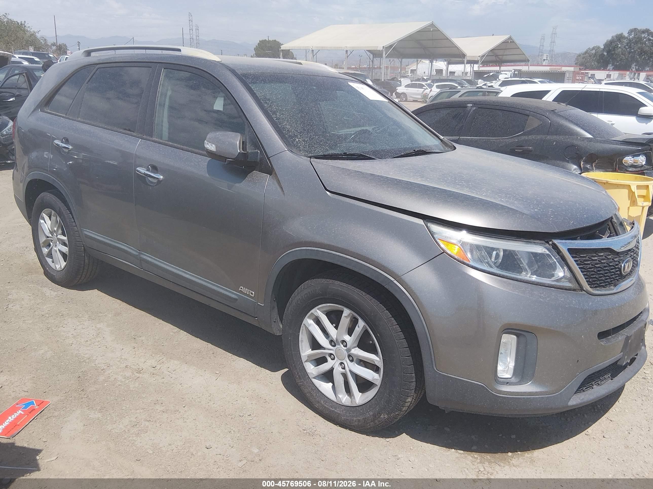 2014 Kia Sorento Lx Gray vin: 5XYKTCA63EG530534