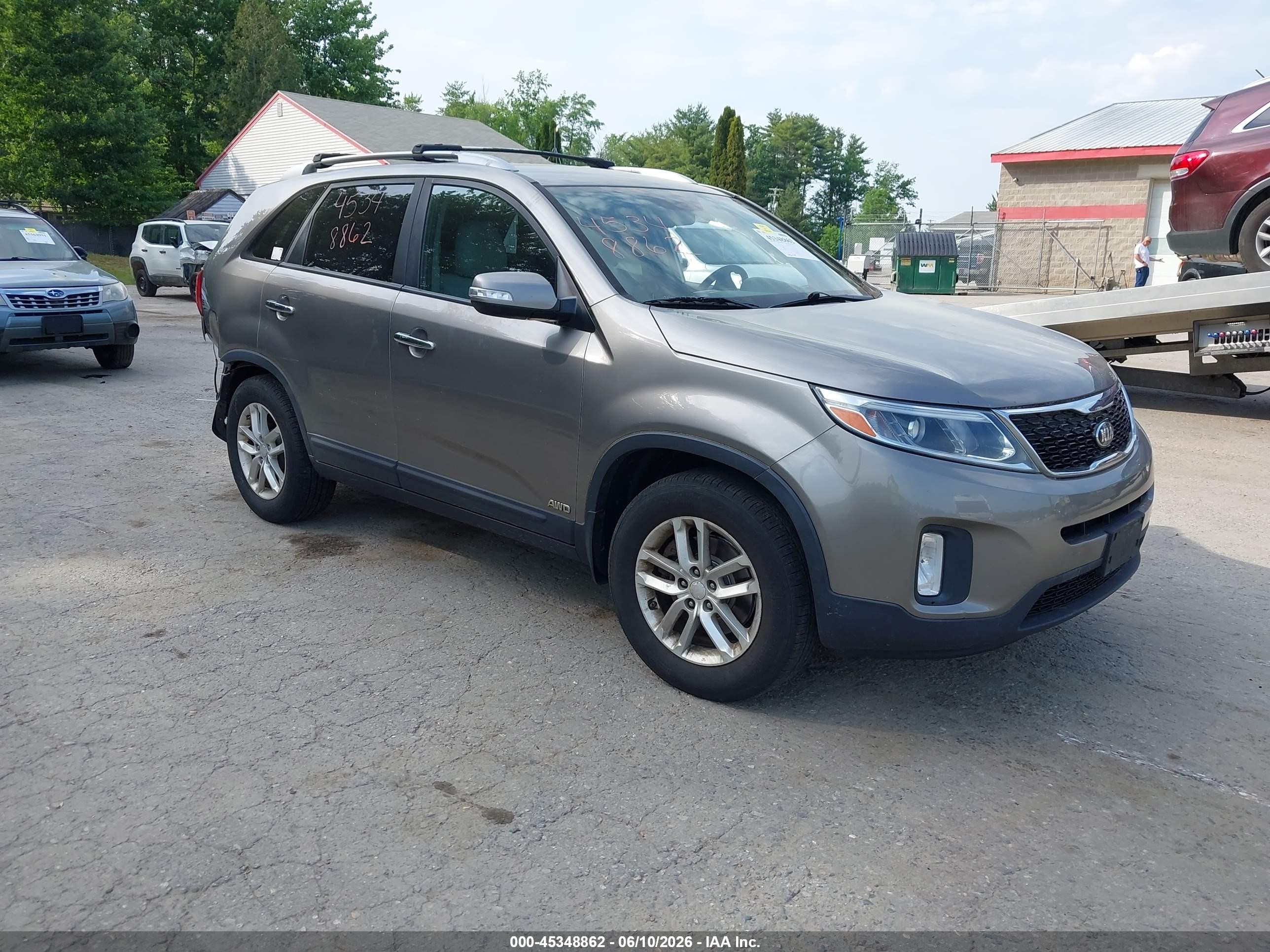 2014 Kia Sorento Lx Gray vin: 5XYKTCA63EG530582