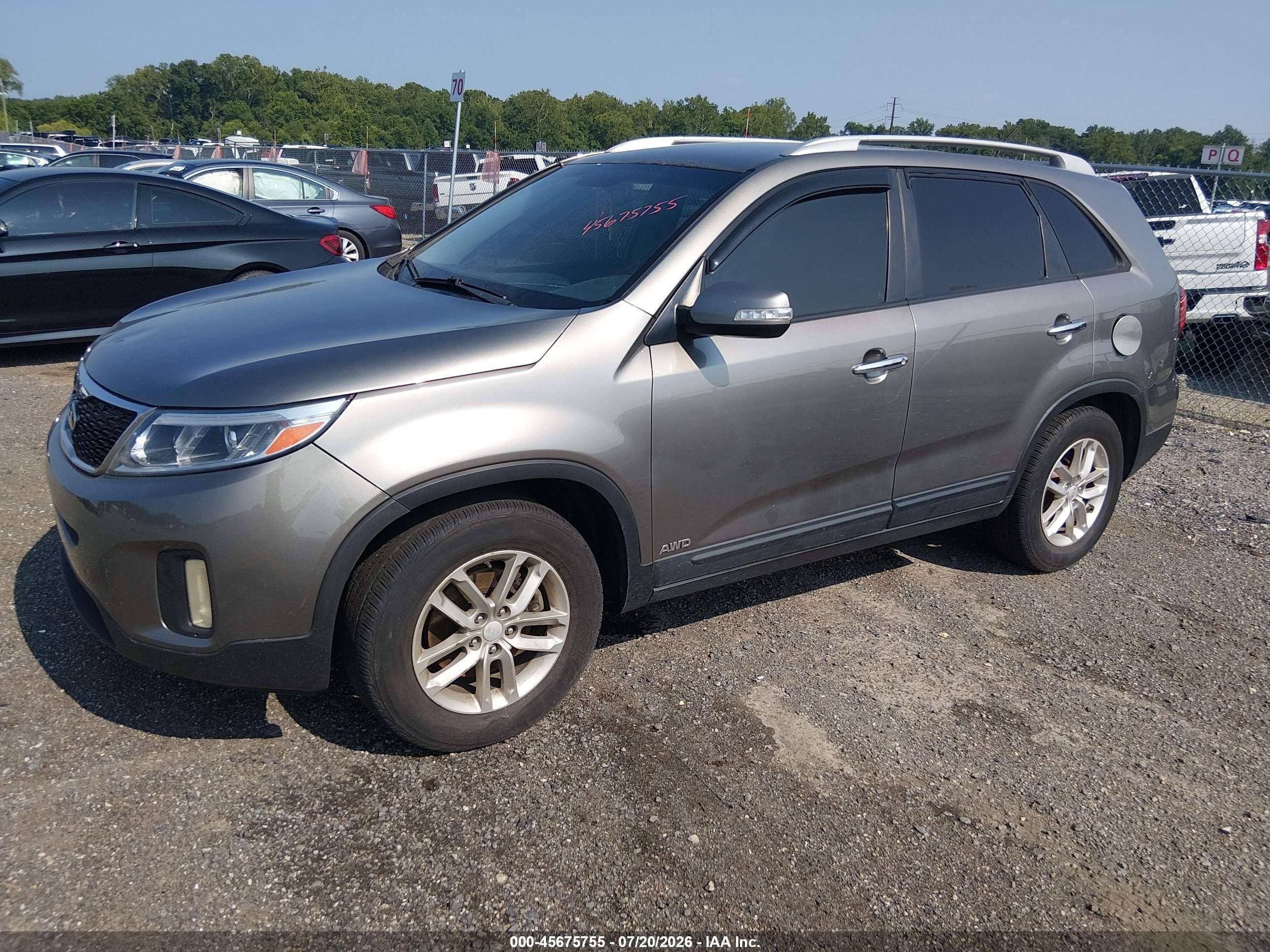 2015 Kia Sorento Lx Gray vin: 5XYKTCA63FG585017