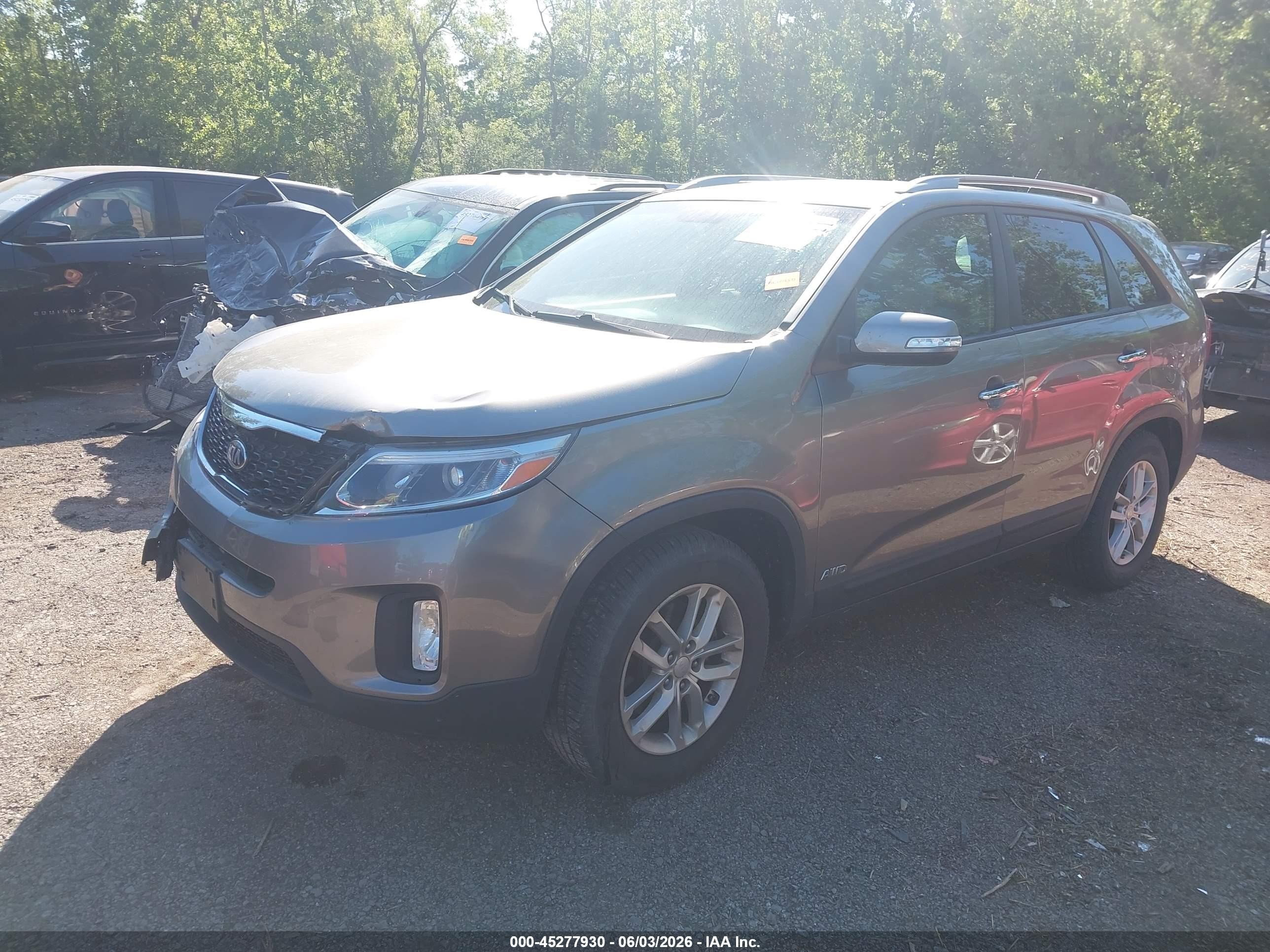 2015 Kia Sorento Lx Gray vin: 5XYKTCA63FG597538