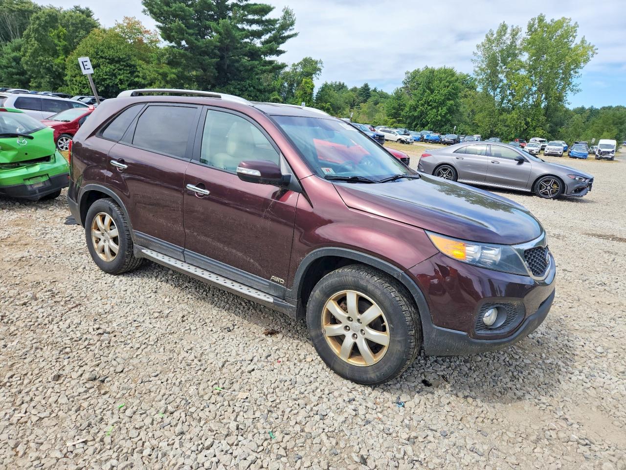 2012 Kia Sorento Lx Maroon vin: 5XYKTCA64CG278287