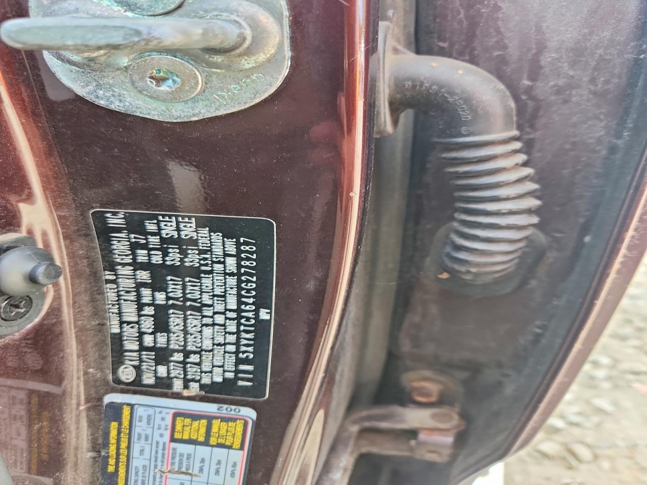 2012 Kia Sorento Lx Maroon vin: 5XYKTCA64CG278287