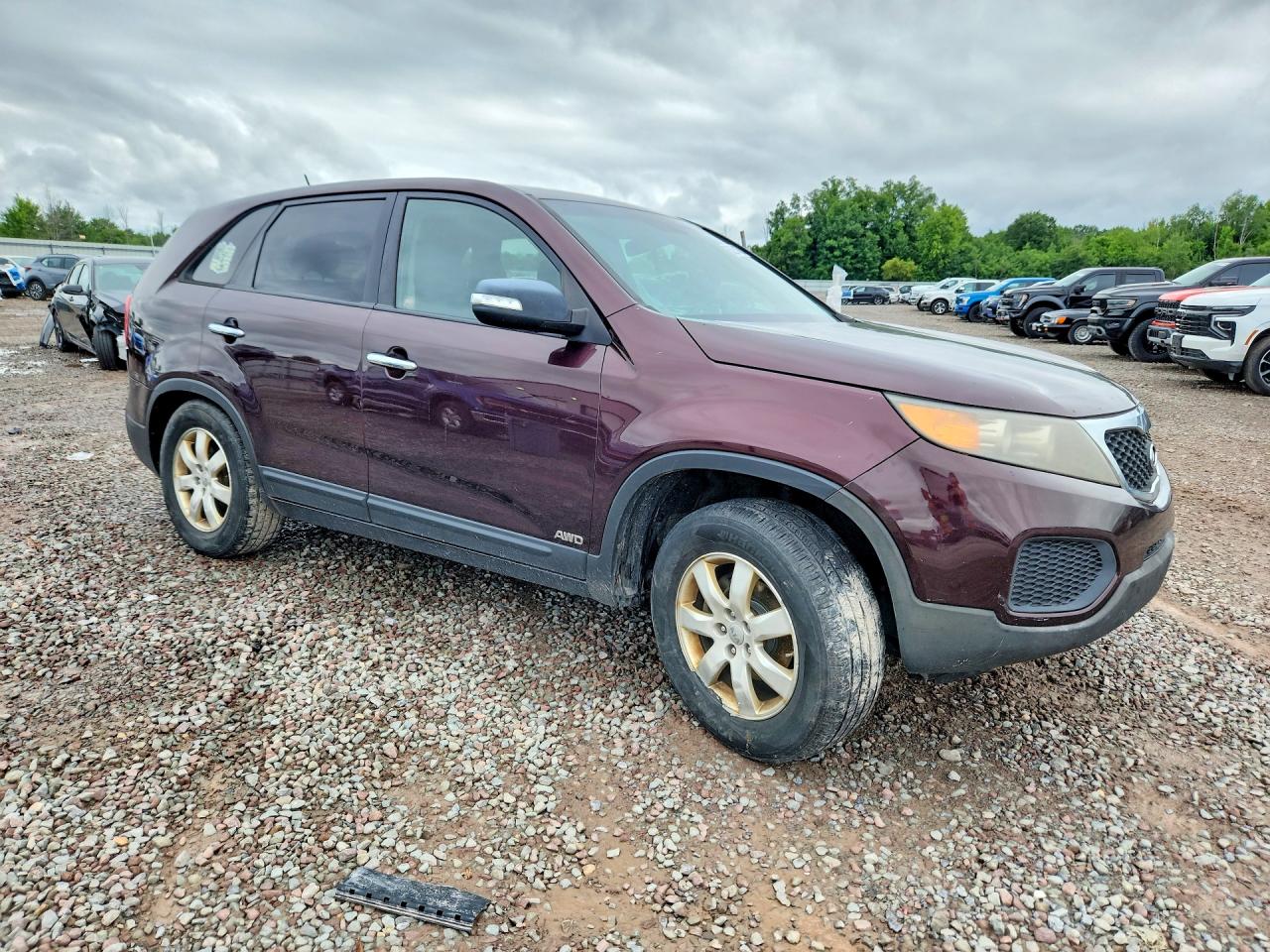 2013 Kia Sorento Lx Burgundy vin: 5XYKTCA64DG311726