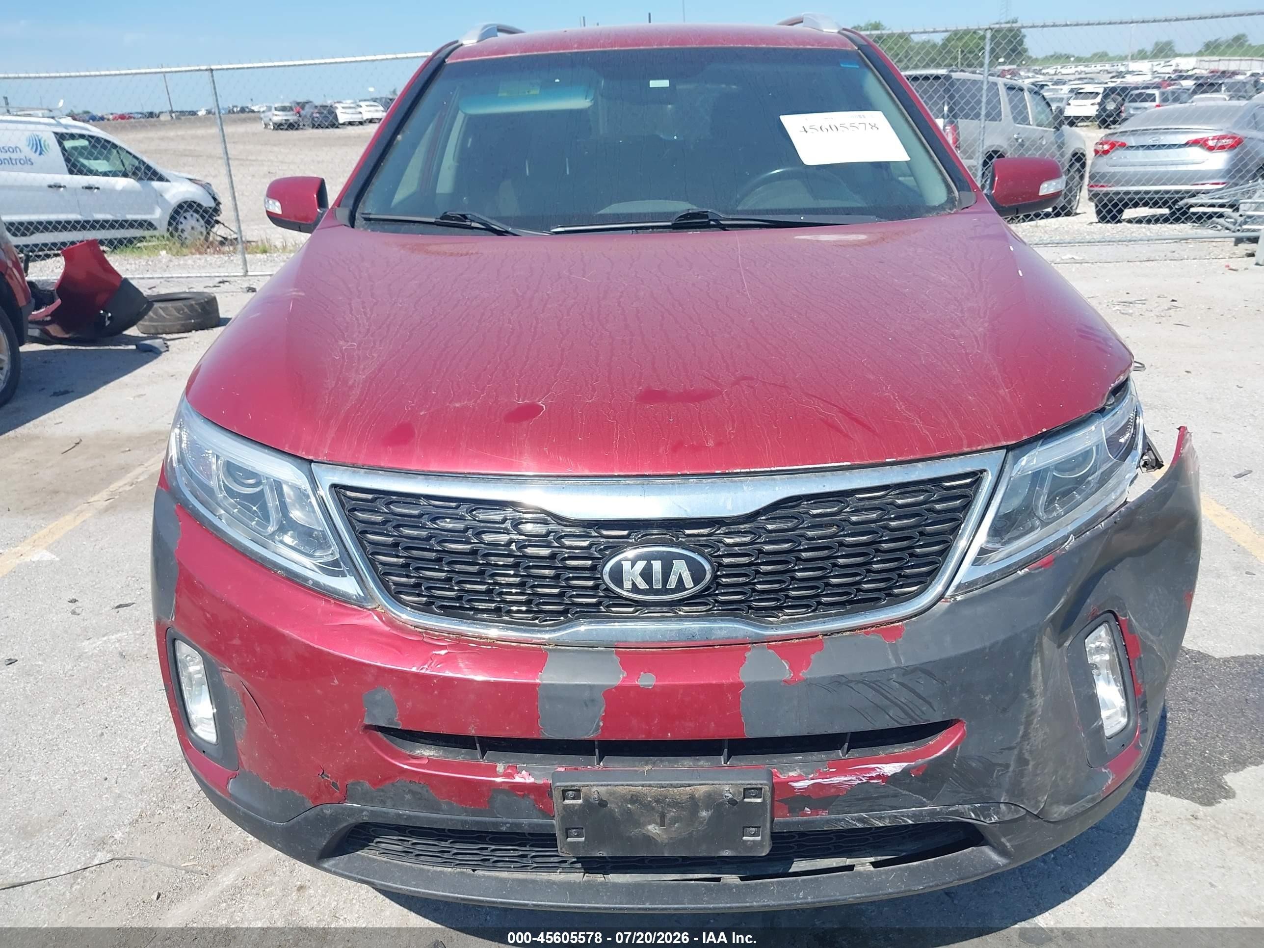 2014 Kia Sorento Lx Red vin: 5XYKTCA65EG544144