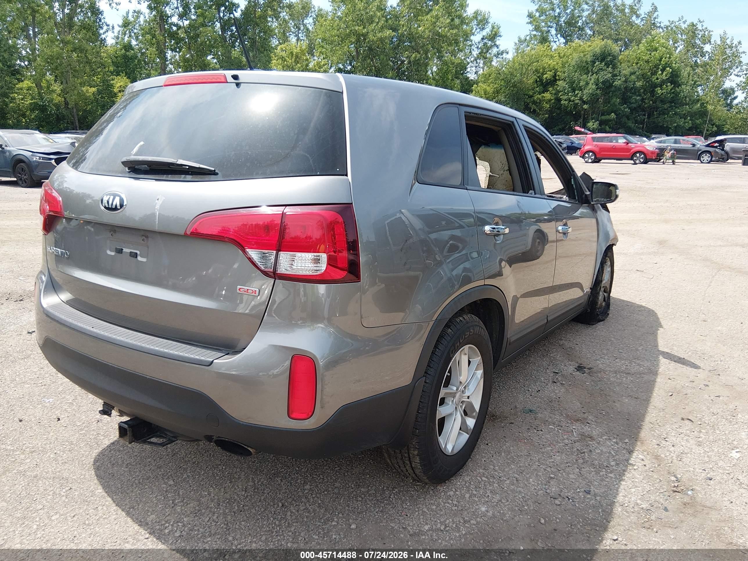 2014 Kia Sorento Lx Gray vin: 5XYKTCA65EG549182