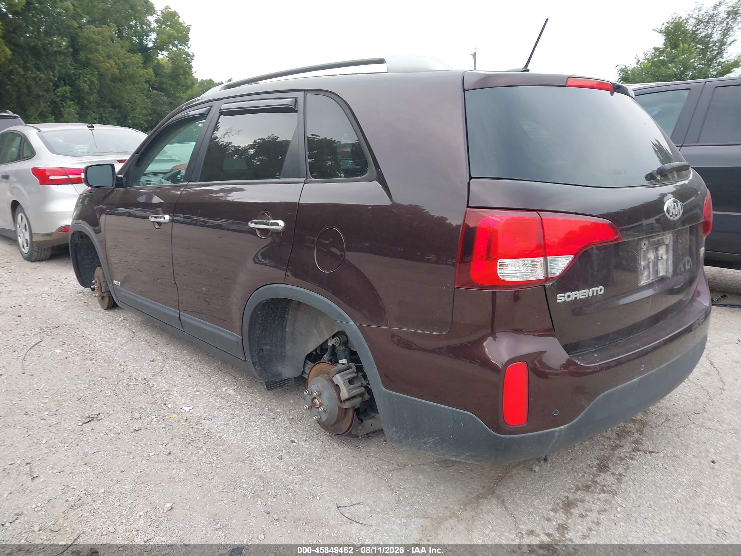 2014 Kia Sorento Lx Бордовый vin: 5XYKTCA66EG497383