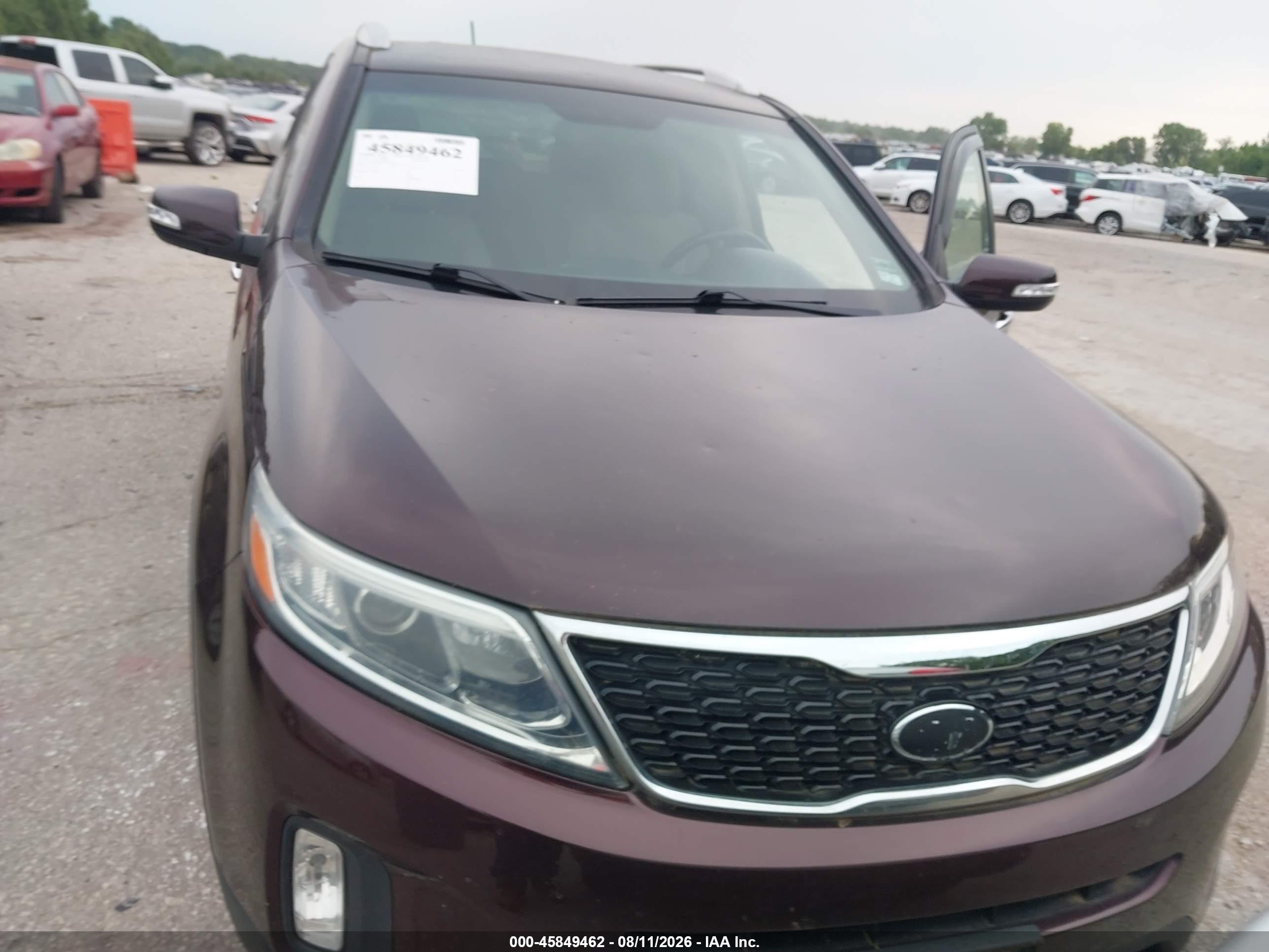 2014 Kia Sorento Lx Бордовый vin: 5XYKTCA66EG497383