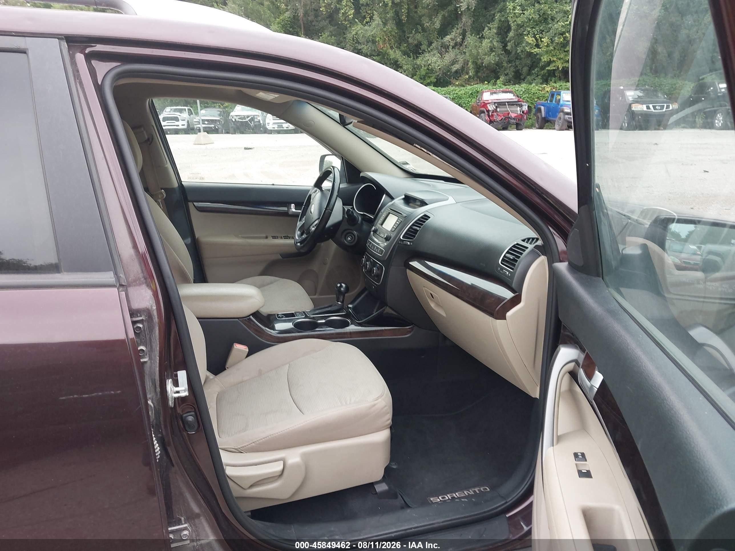 2014 Kia Sorento Lx Бордовый vin: 5XYKTCA66EG497383