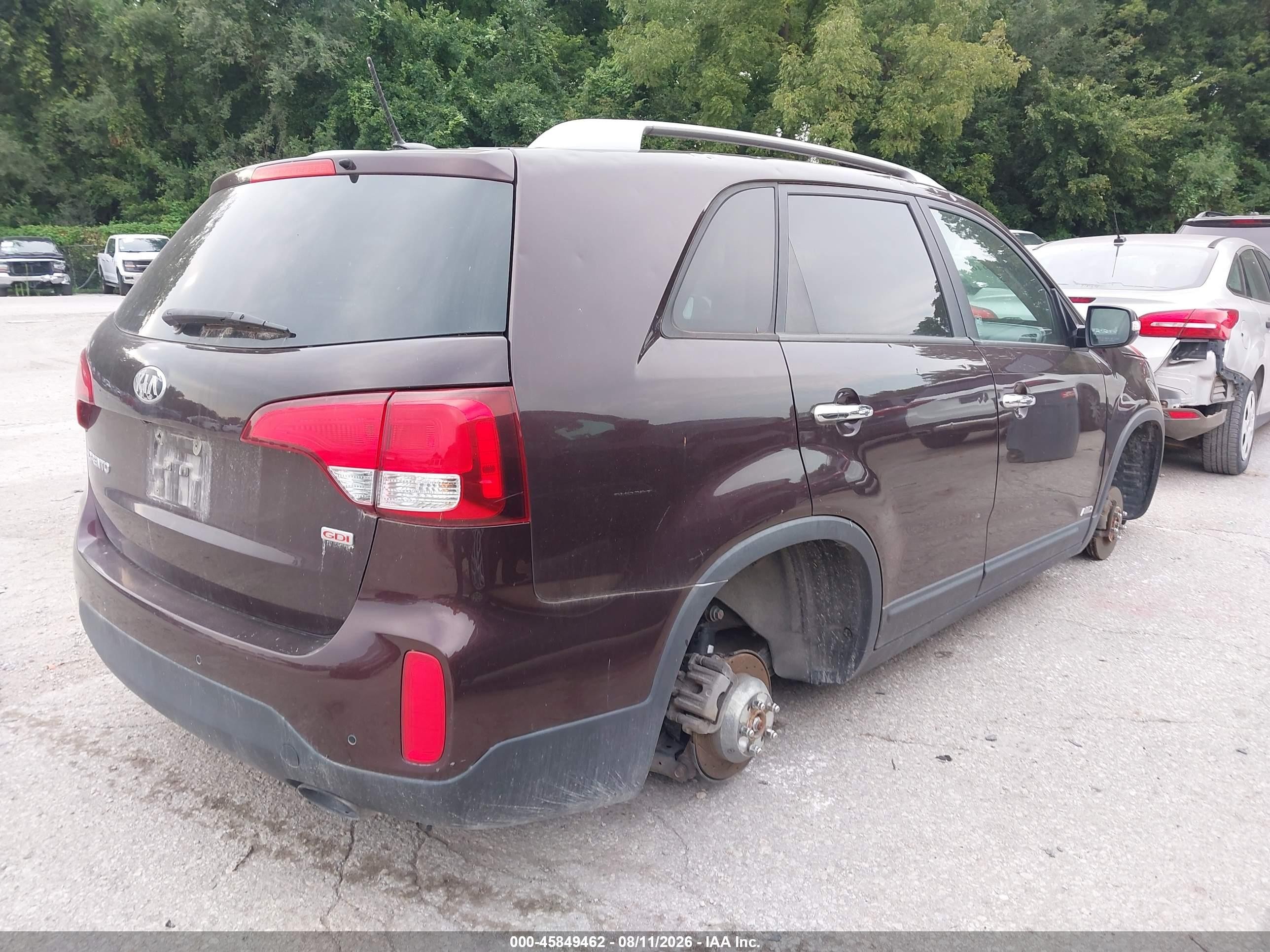 2014 Kia Sorento Lx Бордовый vin: 5XYKTCA66EG497383