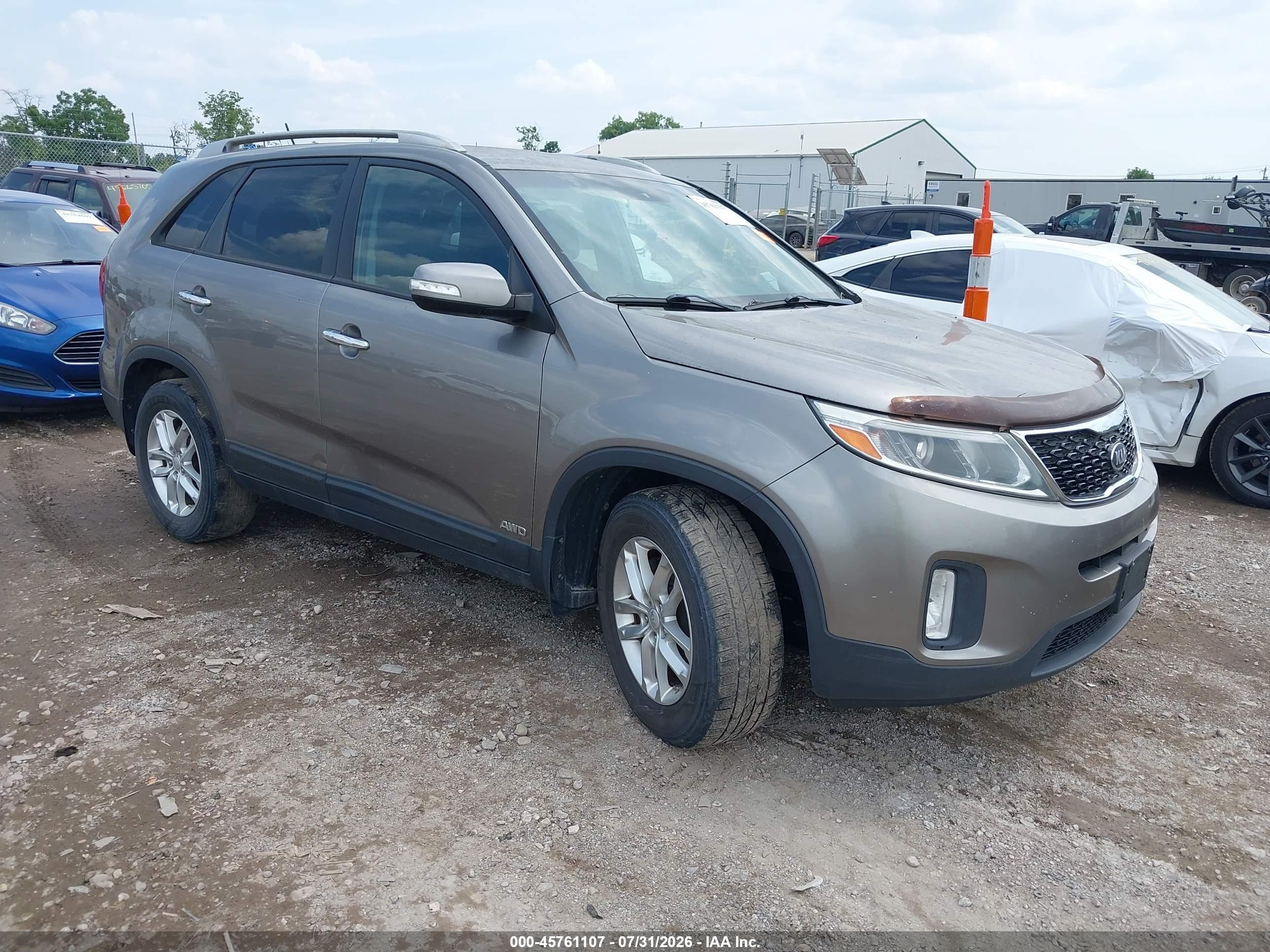 2015 Kia Sorento Lx Gray vin: 5XYKTCA66FG606247