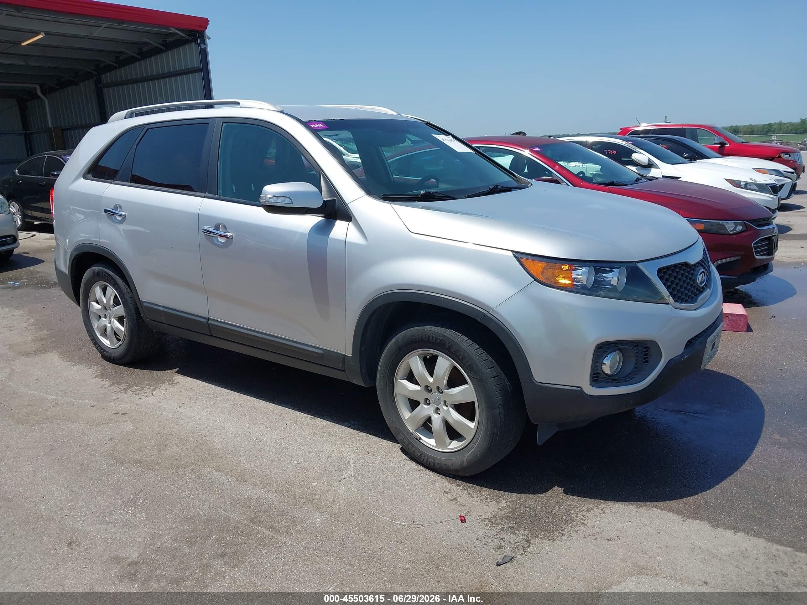 2012 Kia Sorento Lx Silver vin: 5XYKTCA67CG268854