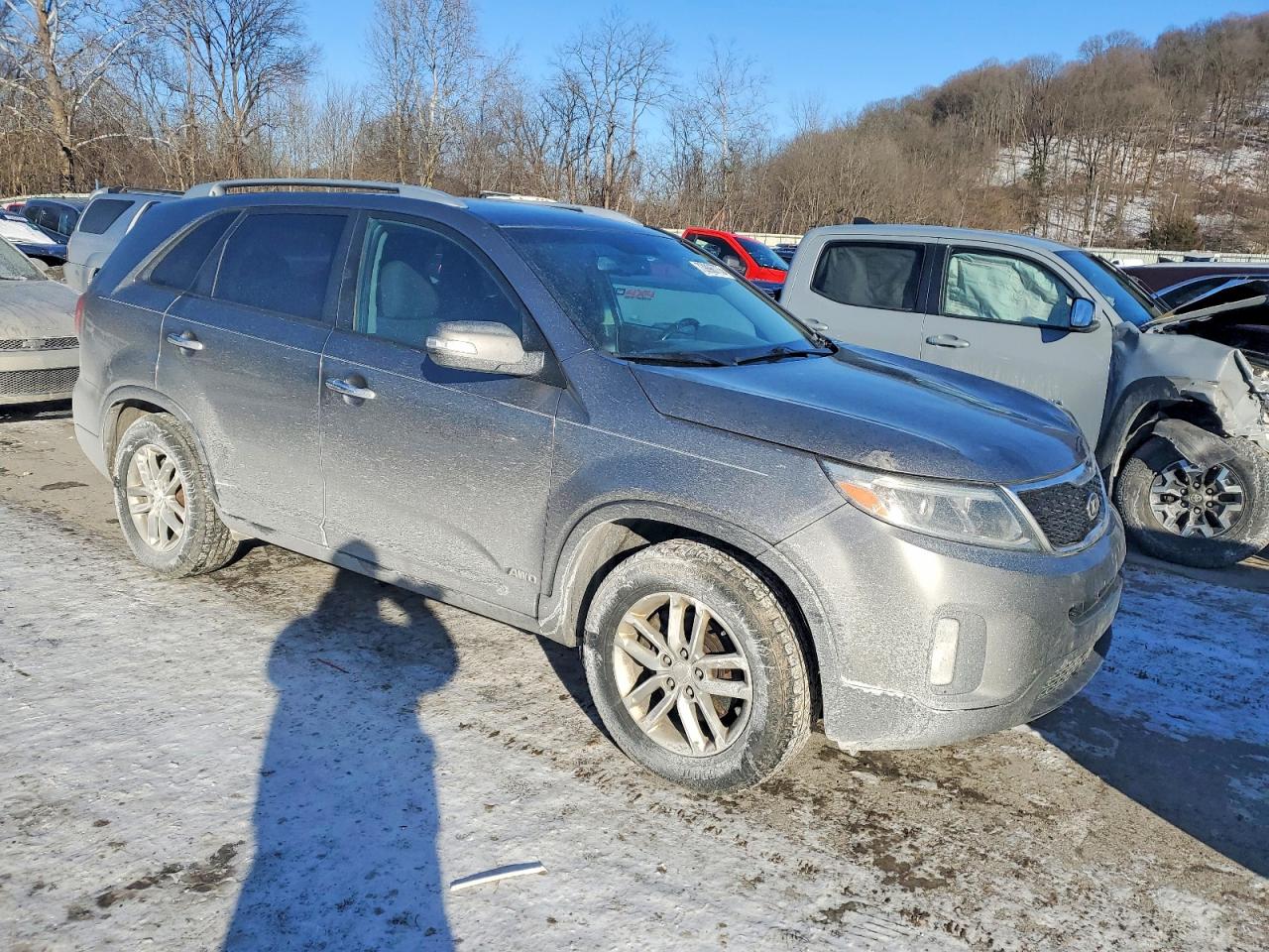 2014 Kia Sorento Lx Gray vin: 5XYKTCA67EG454784